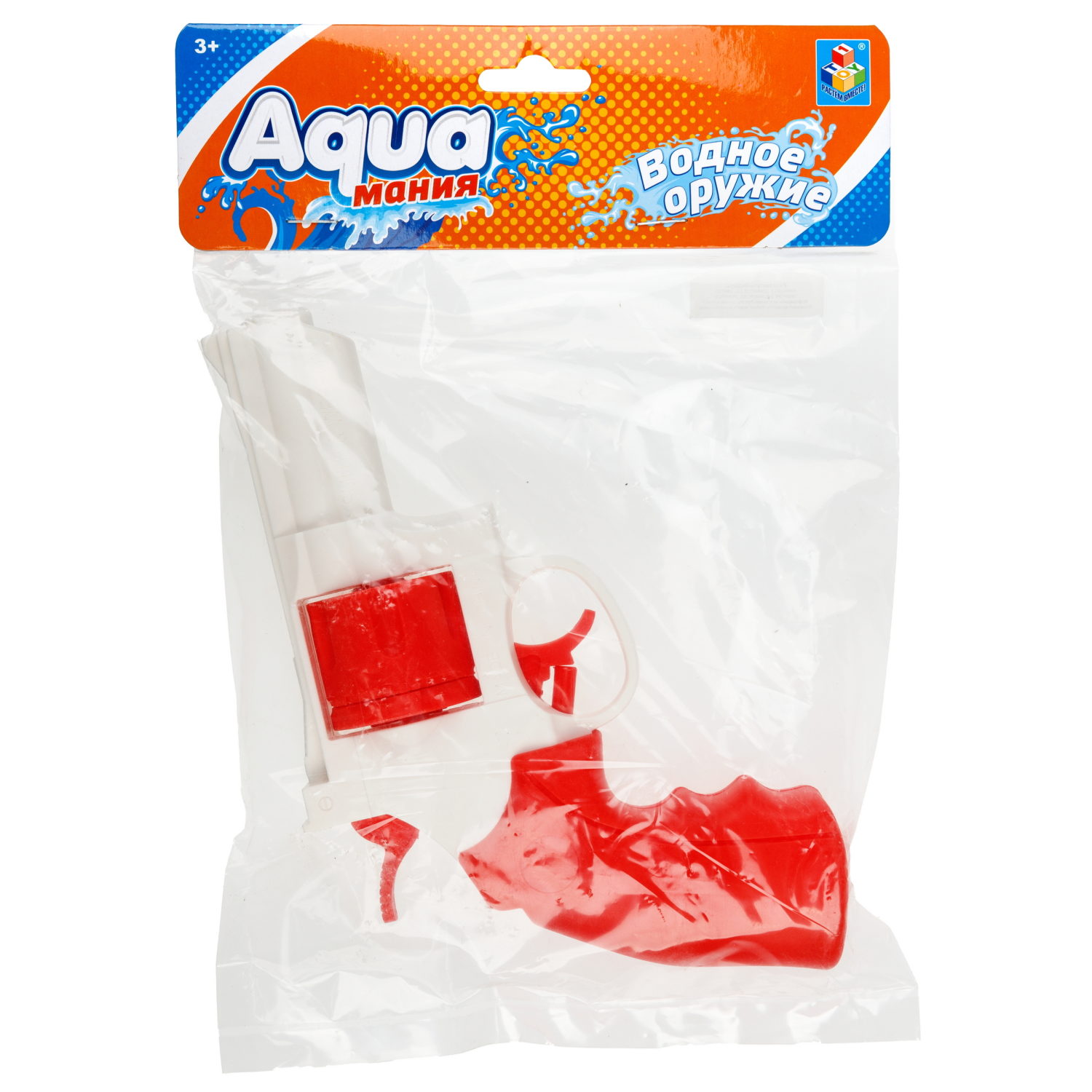 Водное оружие 1TOY Аквамания, револьвер, красный