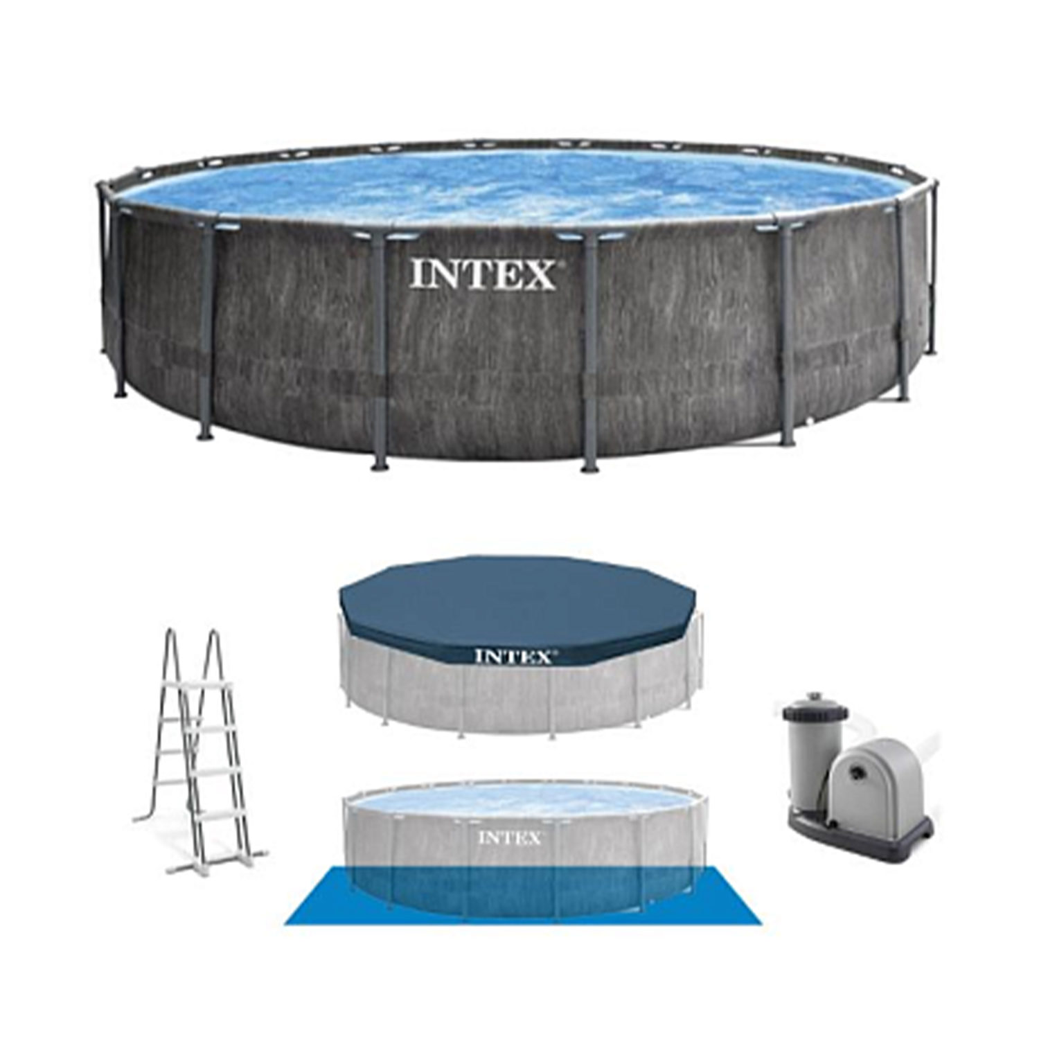 басс.каркас.круг. грейвуд 549х122см+лестница+настил+тент+фильтр-насос 220в. от 6лет