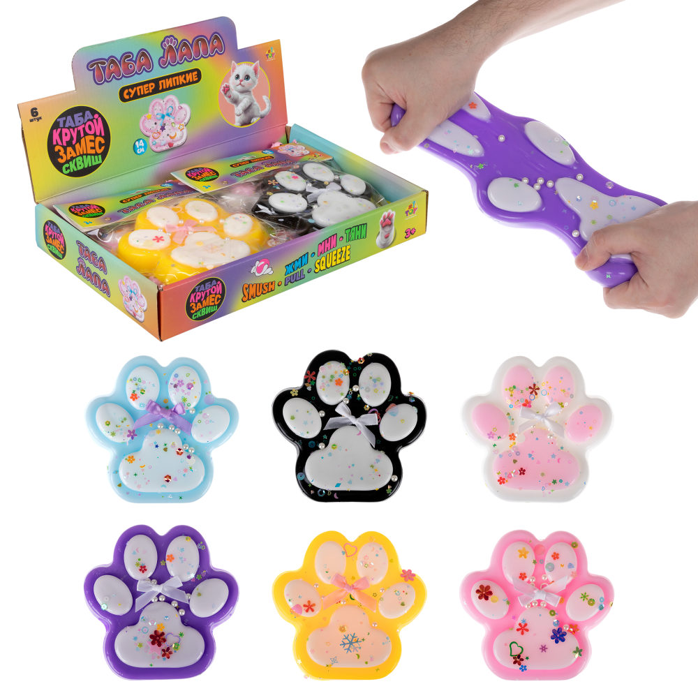 Таба лапа цветная 1TOY Крутой замес, большая, 14х3,5 см, в ассортименте