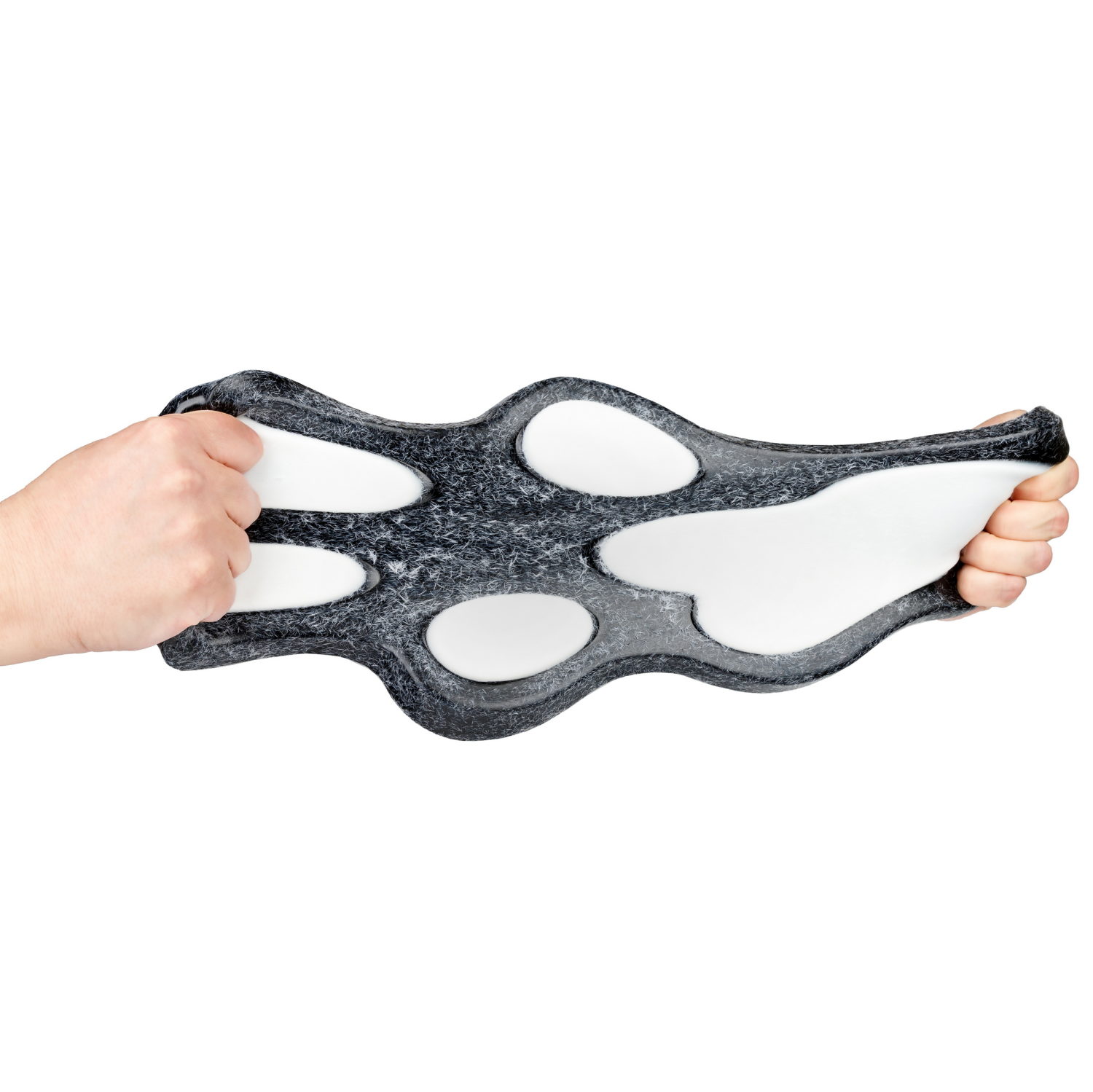 Таба лапа пушистая 1TOY Крутой замес, большая, 26х23,5х2 см, черная с белым