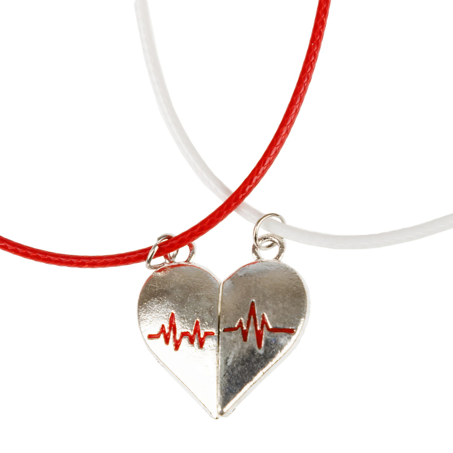 Набор из парных цепей-шнурков Lukky Fashion Сердце пополам на магните