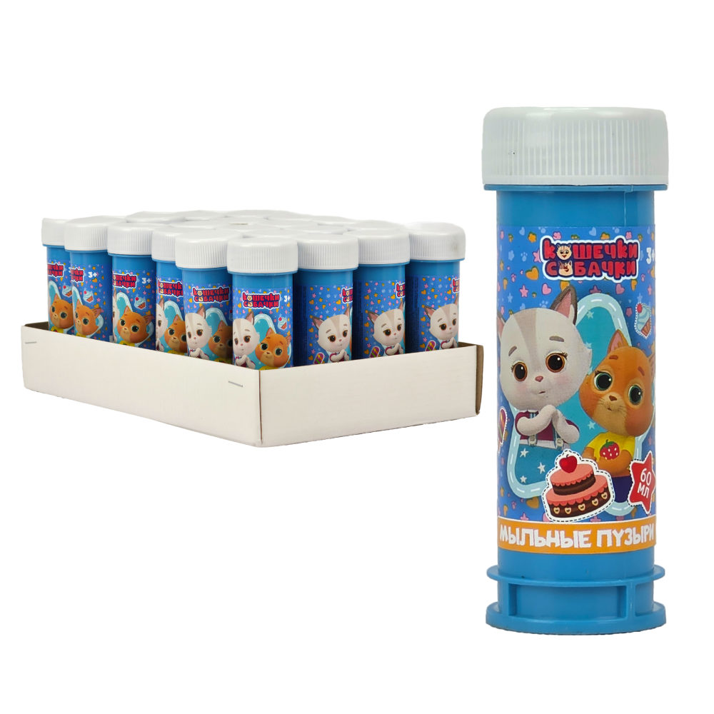 Кошечки-собачки, мыл. пуз., 60 мл, 24 шт в корытце