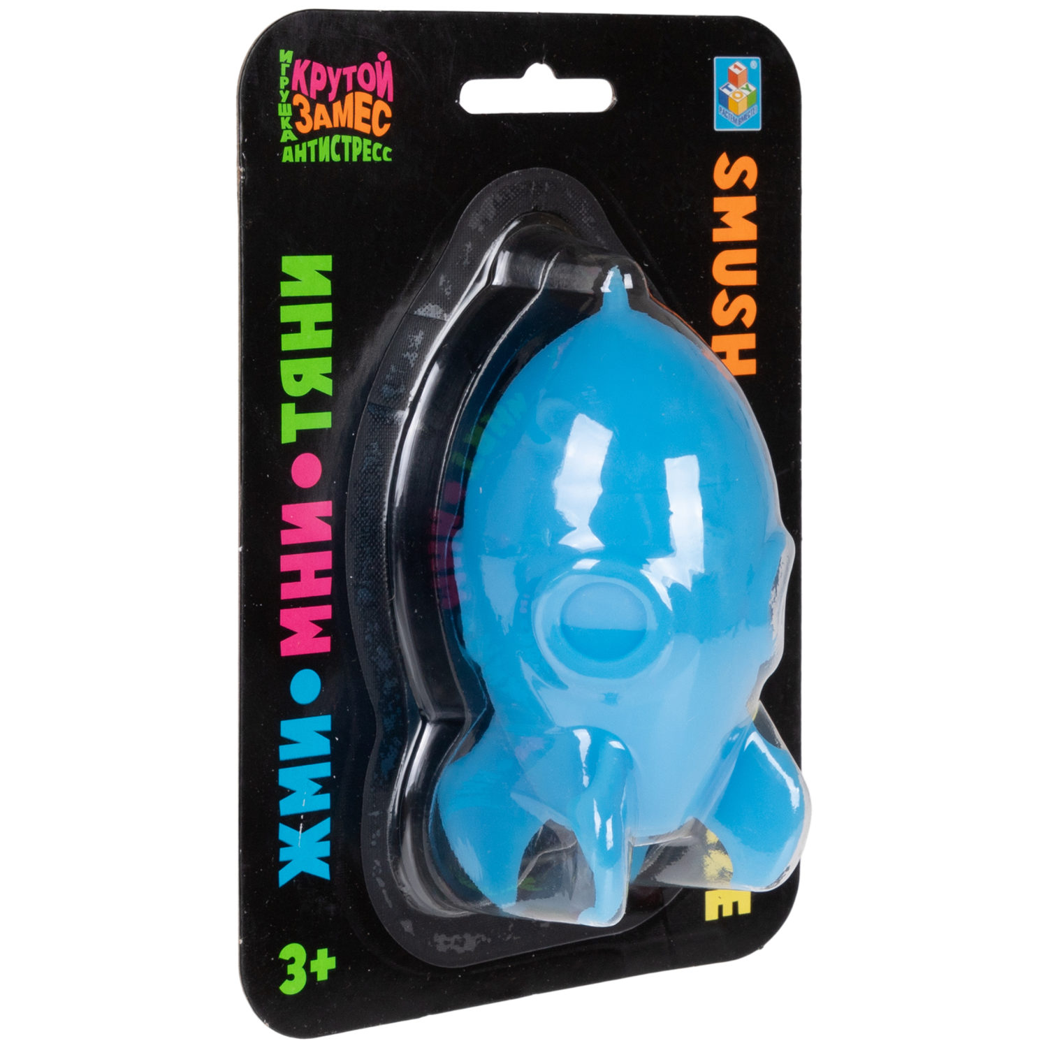Антистресс-игрушка для рук 1TOY Крутой замес Ракета, жмякалка, мялка, 11 см, синяя