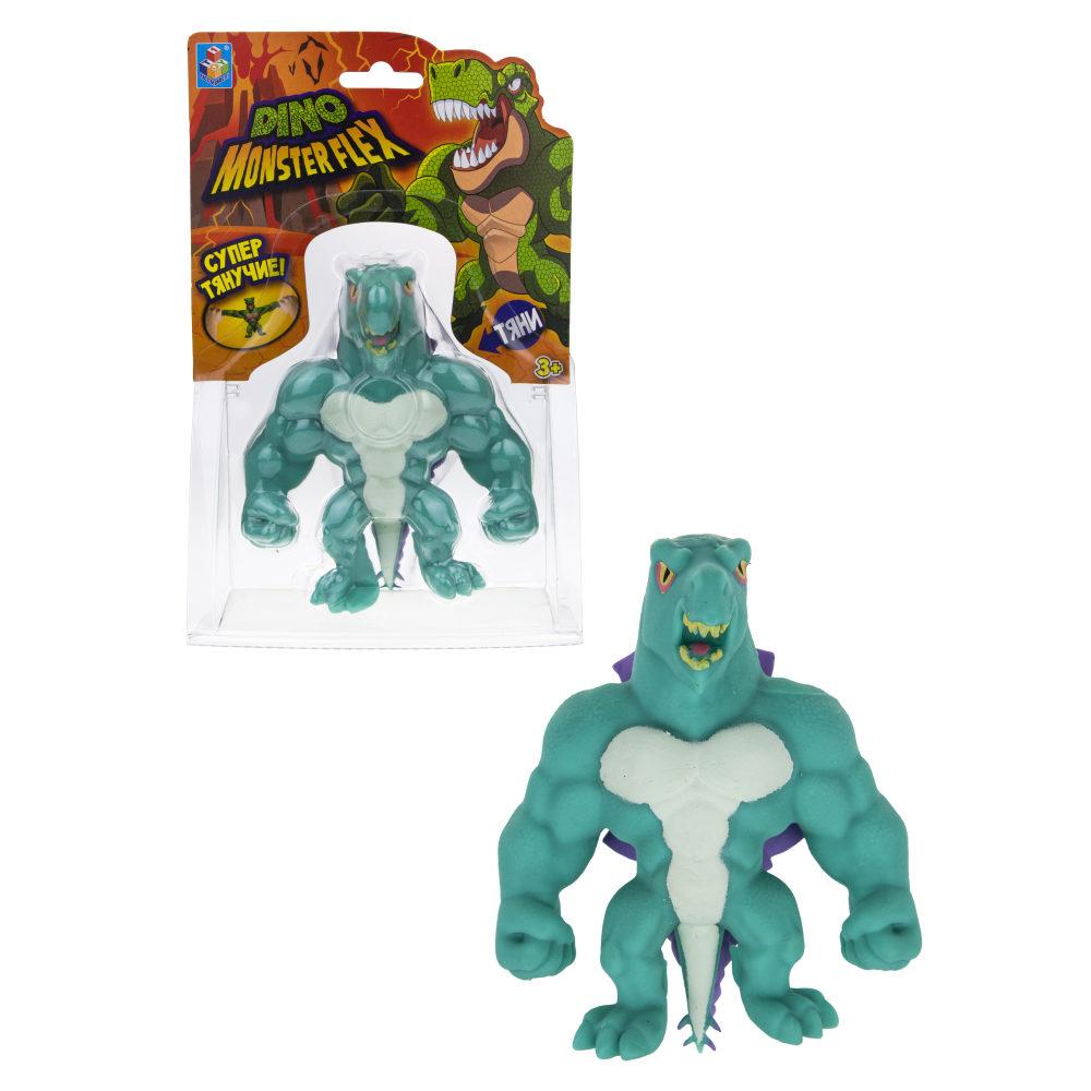 Тянущиеся фигурки 1TOY Monster Flex Dino, Стегозавр, монстр тянучка, 14 см