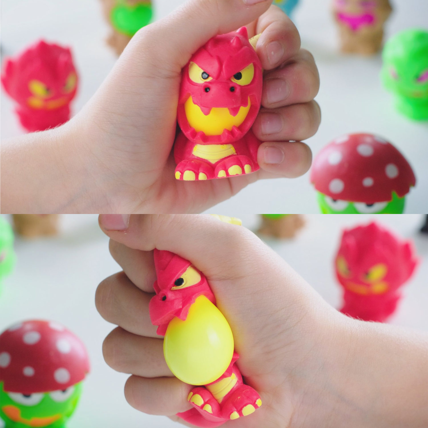 Игрушка-сюрприз 1TOY MONSTER BALL Крутой замес, антистресс, тянущиеся фигурки с шаром внутри, сквиши, 1 шт.