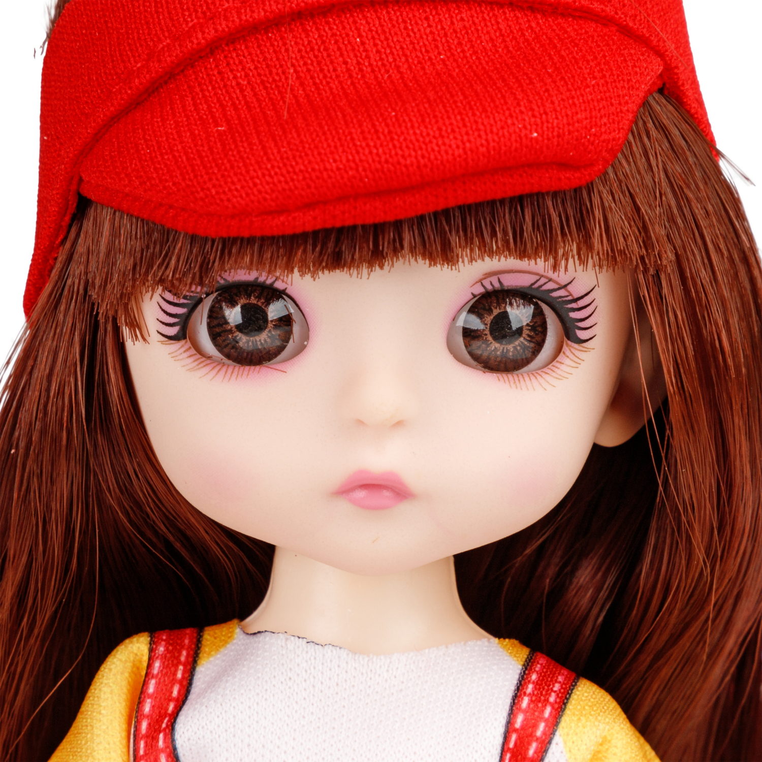 Кукла шарнирная Alisa Kawaii mini 15,2 см, с расчёской, с длинными темными волосами 