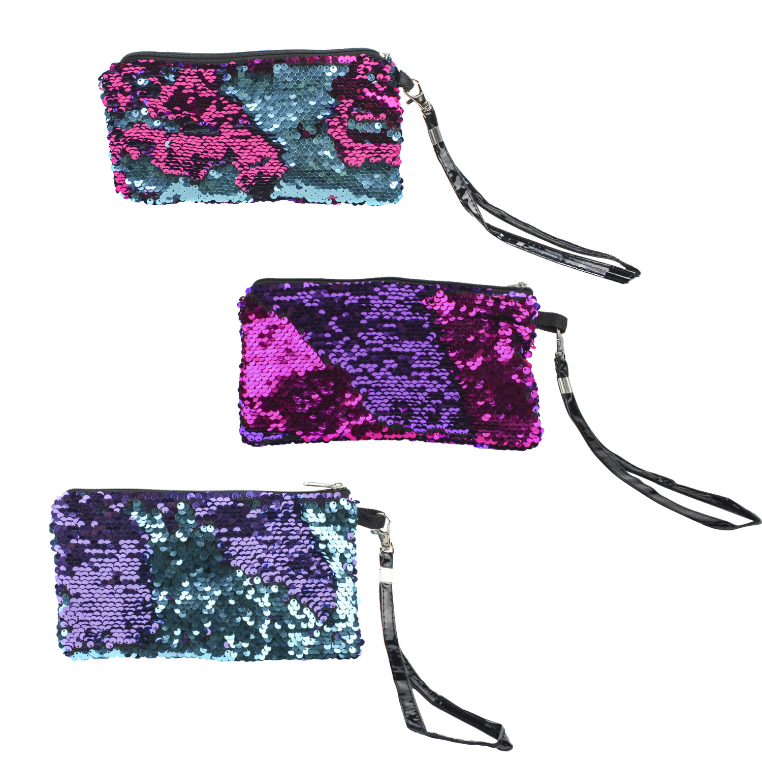 Косметичка LUKKY с пайетками с двух сторон, 3 цвета на выбор