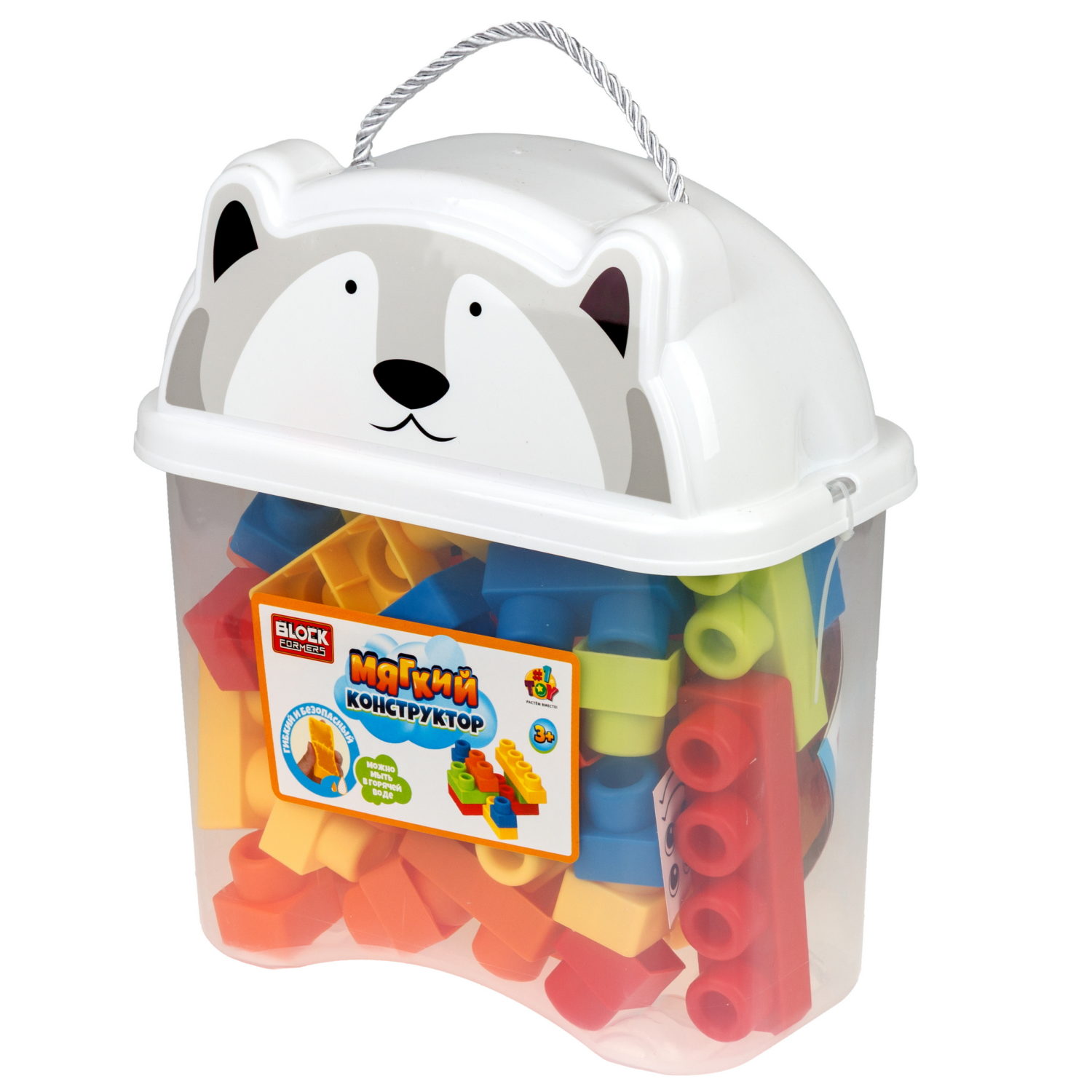Мягкий конструктор 1TOY 40 деталей, в контейнере