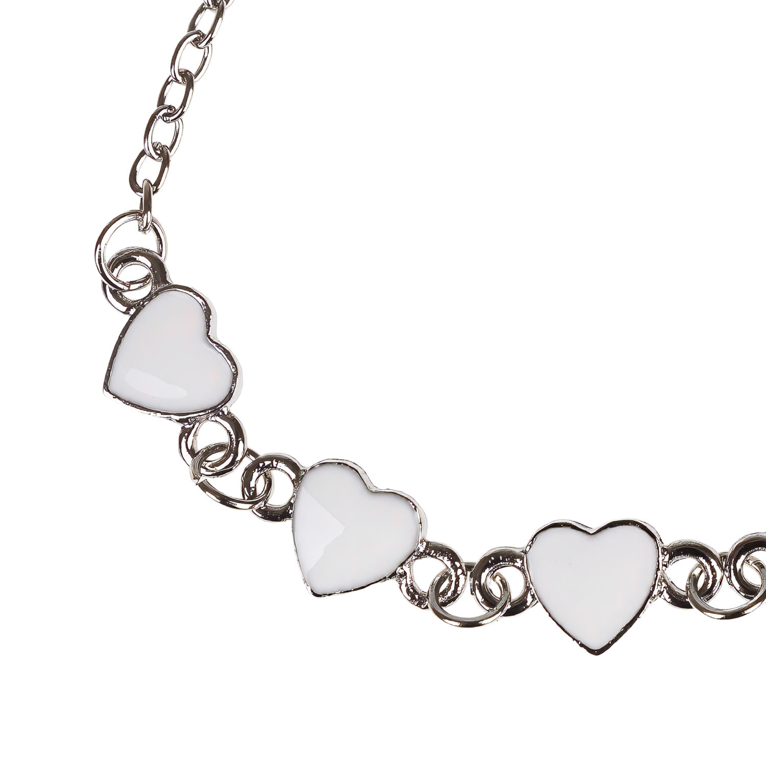 Набор украшений Lukky Fashion "Сердечки мини": браслет на руку, сережки-гвоздики, колечко, белый