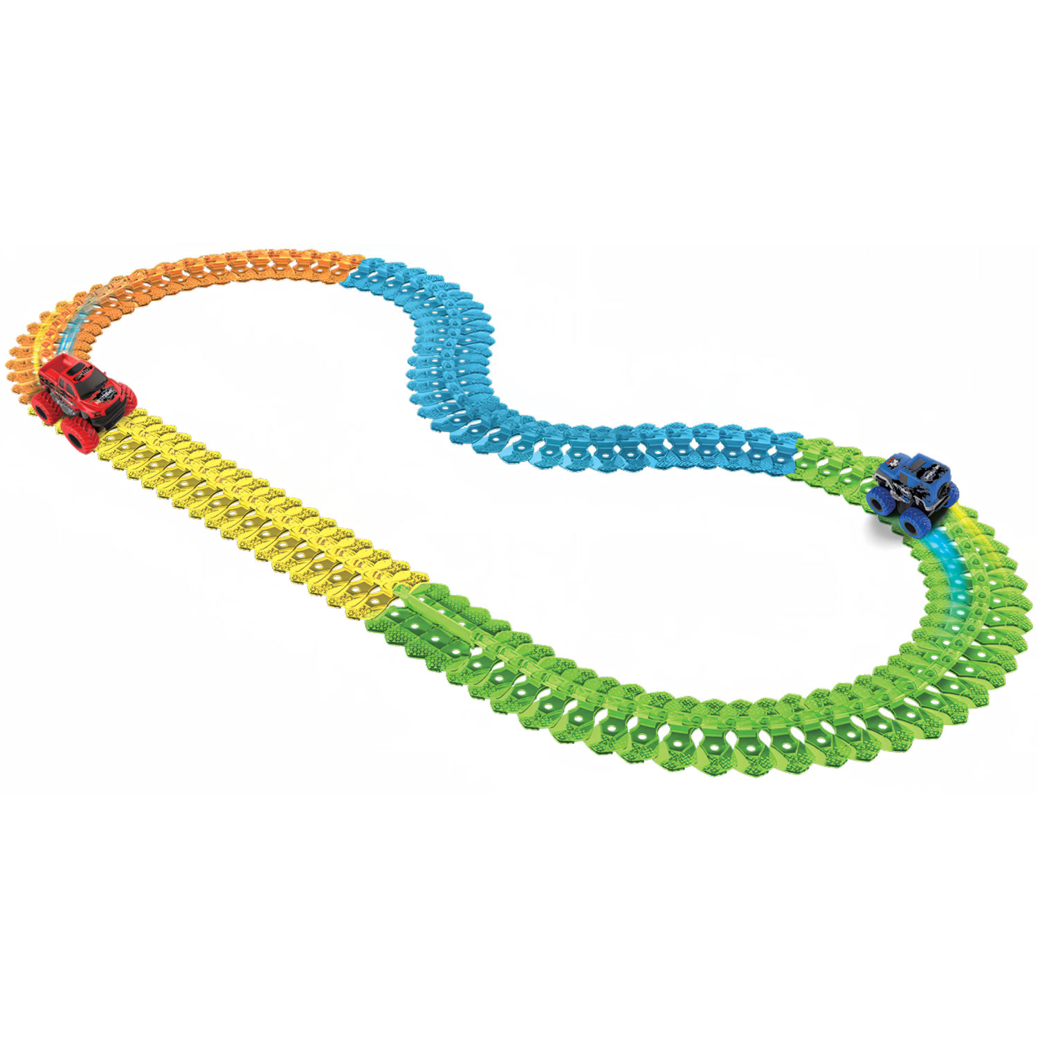 1TOY NEXTREME Гибкий трек, 24 детали, 2 стойки, 1 крепеж к столу