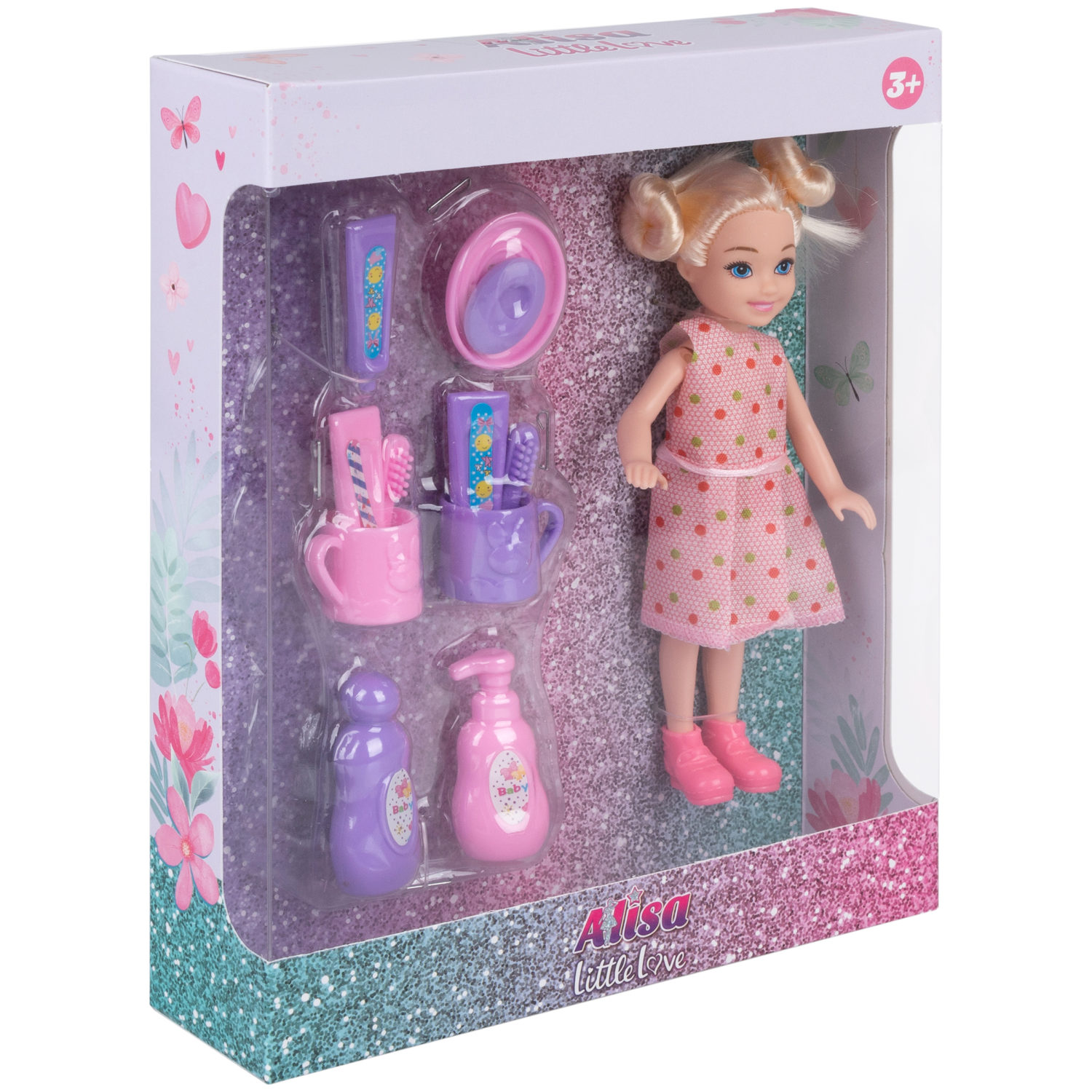 Кукла Alisa Little Love 15,2 см, блондинка, с принадлежностями для умывания