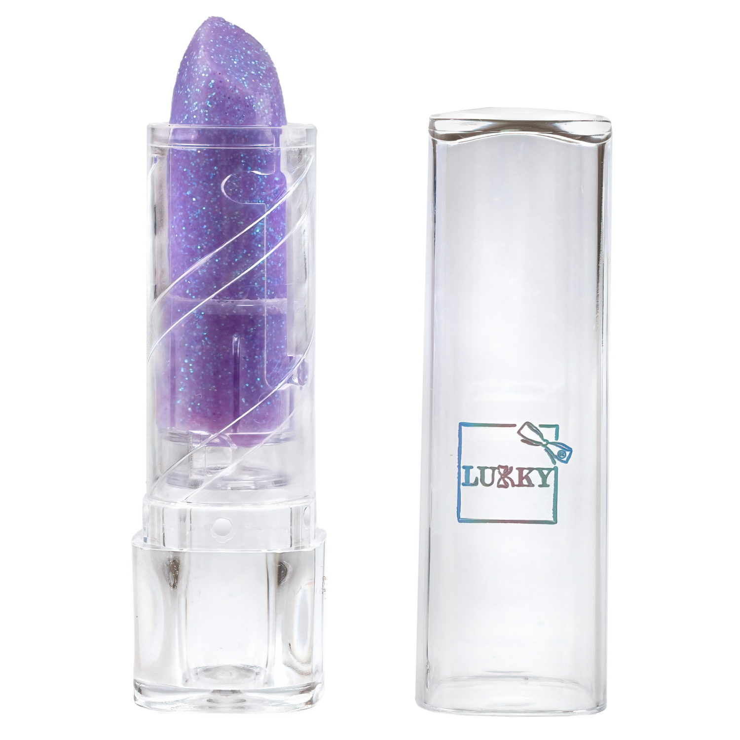 Lukky Дизайнер Сет #6, Сиреневый Котик,набор: помада для губ,меняющая цвет на розовый, гель-блёстки, стразы для лица, аппликатор