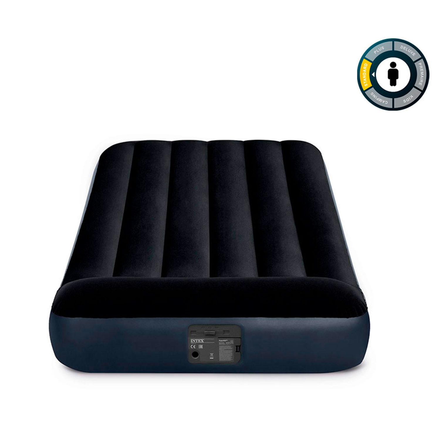 Надувной матрас односпальный со встроенным насосом Intex Интекс надувная кровать для сна, для дома, в палатку