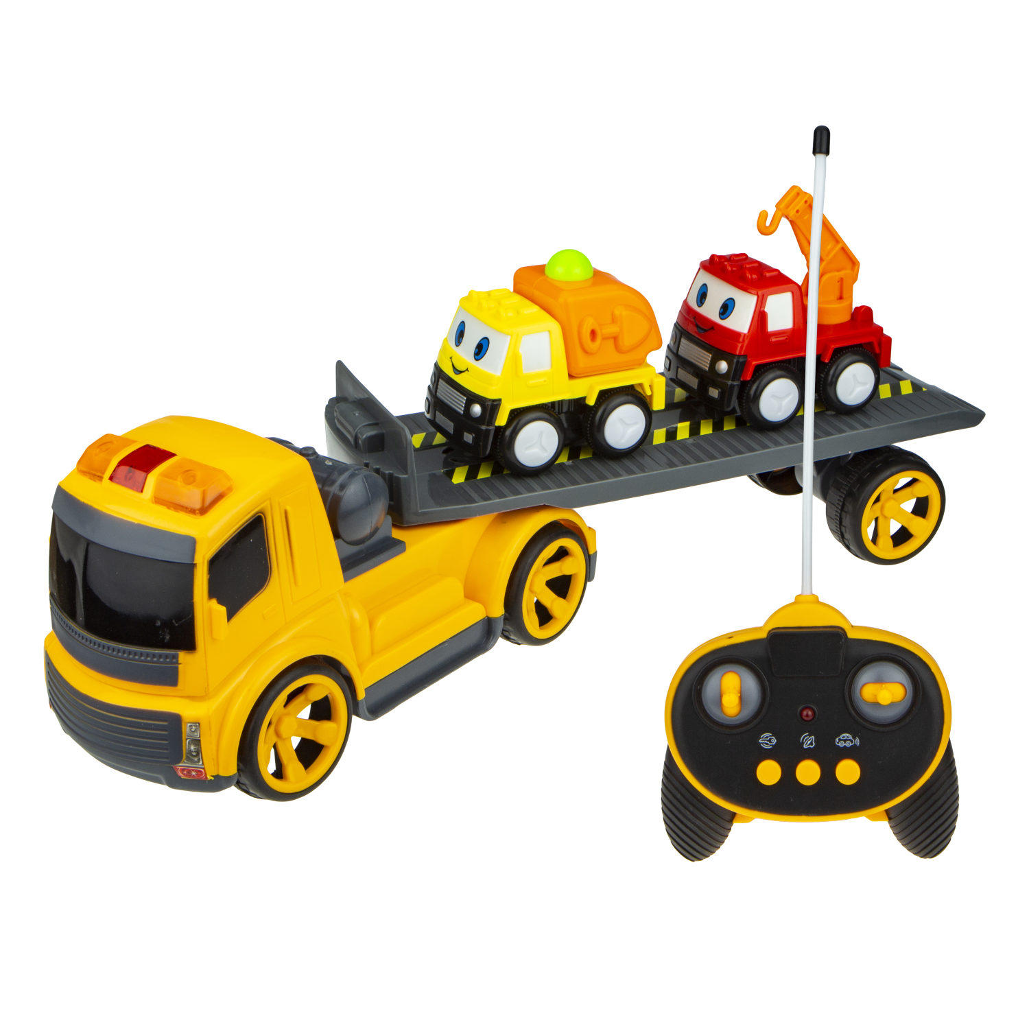 Автовоз c машинками 1TOY большая машина для мальчика, фура на пульте управления, грузовик, трейлер, камаз на радиоуправлении