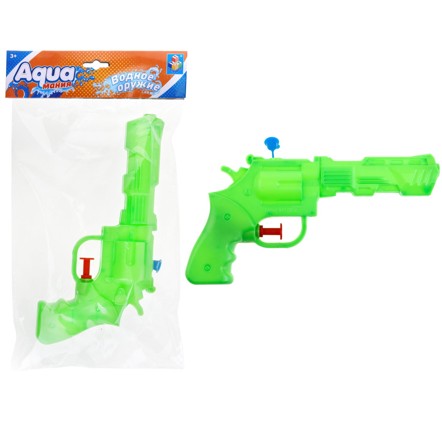 1TOY Аквамания водное оружие револьвер, 17*3*8,5 см, 3 цвета в ассортименте