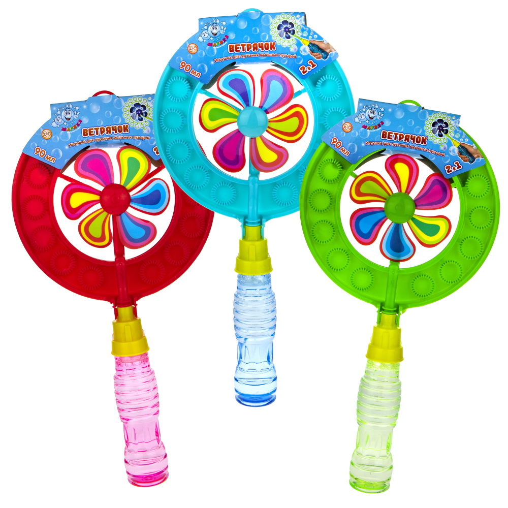 Мыльные пузыри 1TOY Мы-шарики! с ветрячком, 90 мл, в ассортименте