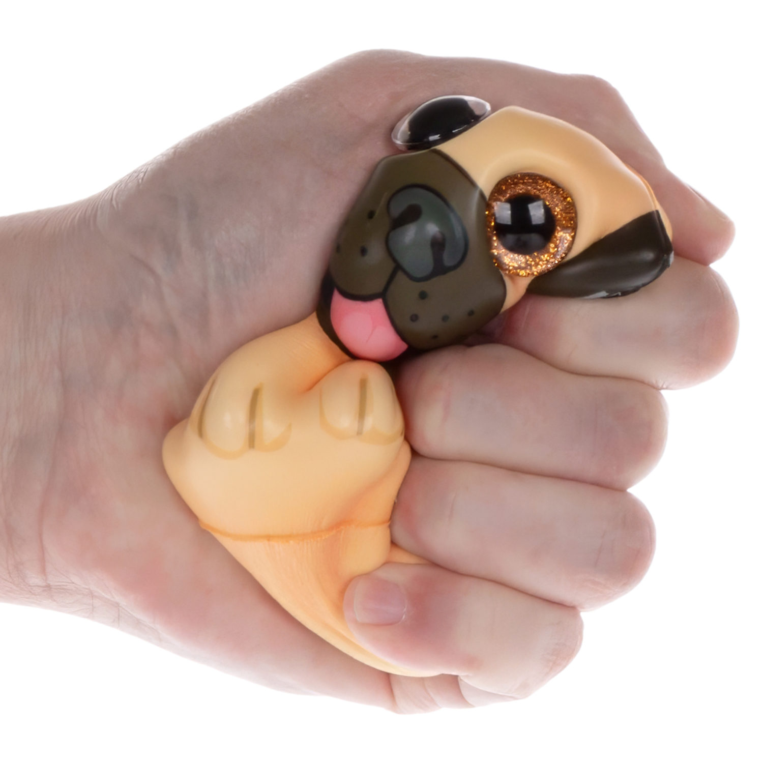 Глазастый сквиш 1TOY Животные Бульдог, игрушка-антистресс для рук, жмякалка, 9,5х8 см