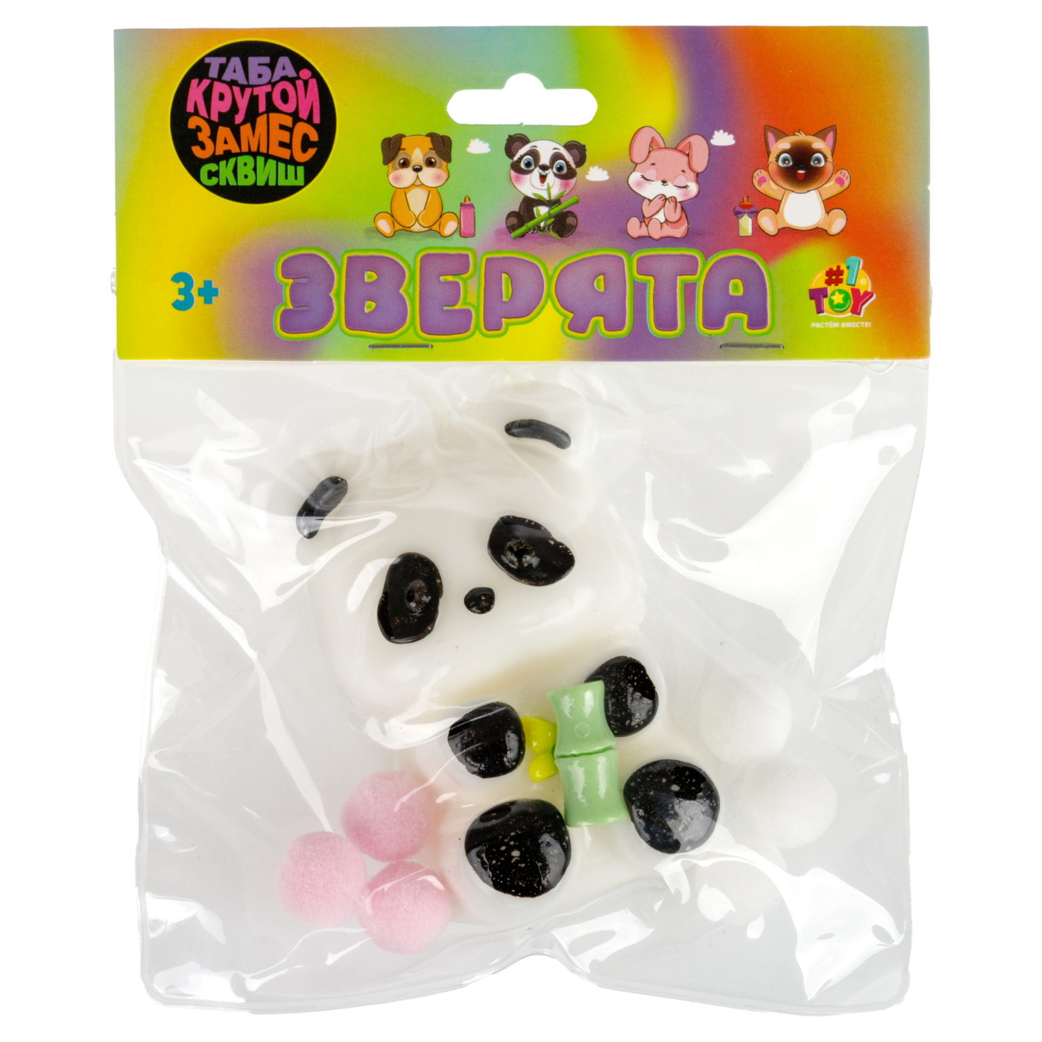 Таба сквиш 1TOY Крутой замес Звери, 7х5х3 см, в ассортименте