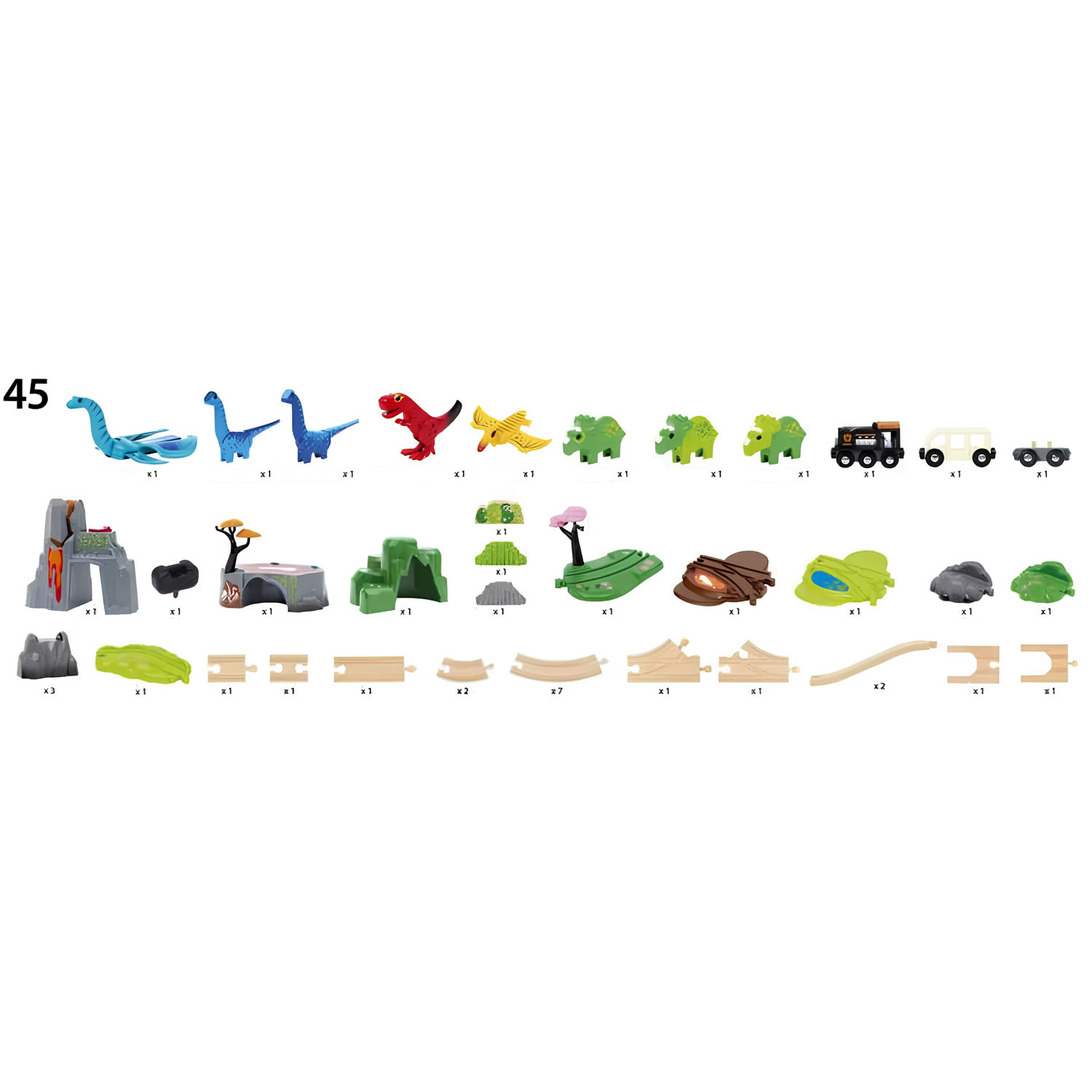 Деревянная железная дорога BRIO Делюкс "Дино", 12 элементов