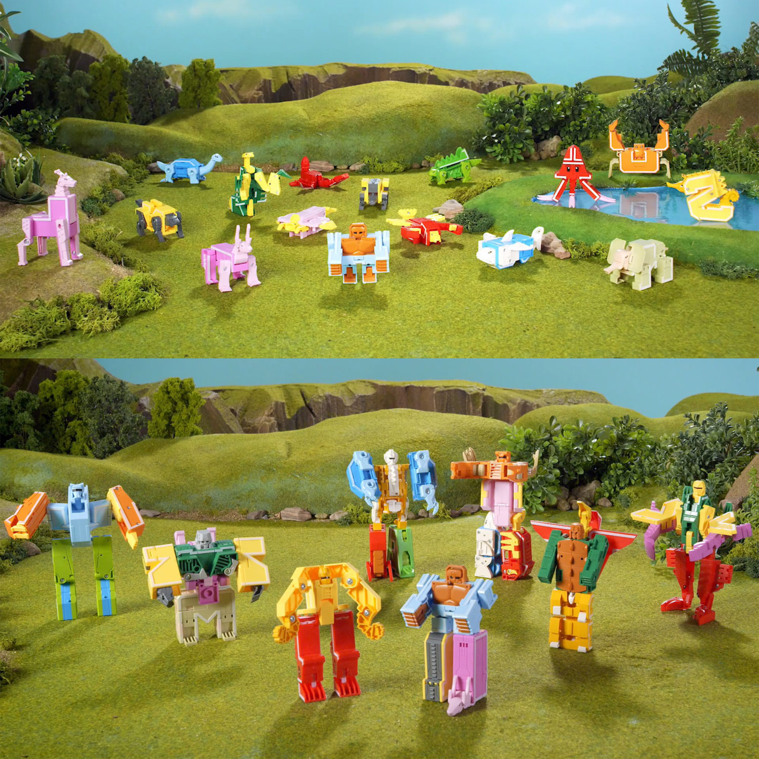 Трансформеры 1TOY, трансботы Lingvo Zoo, роботы, английские буквы от A до Z