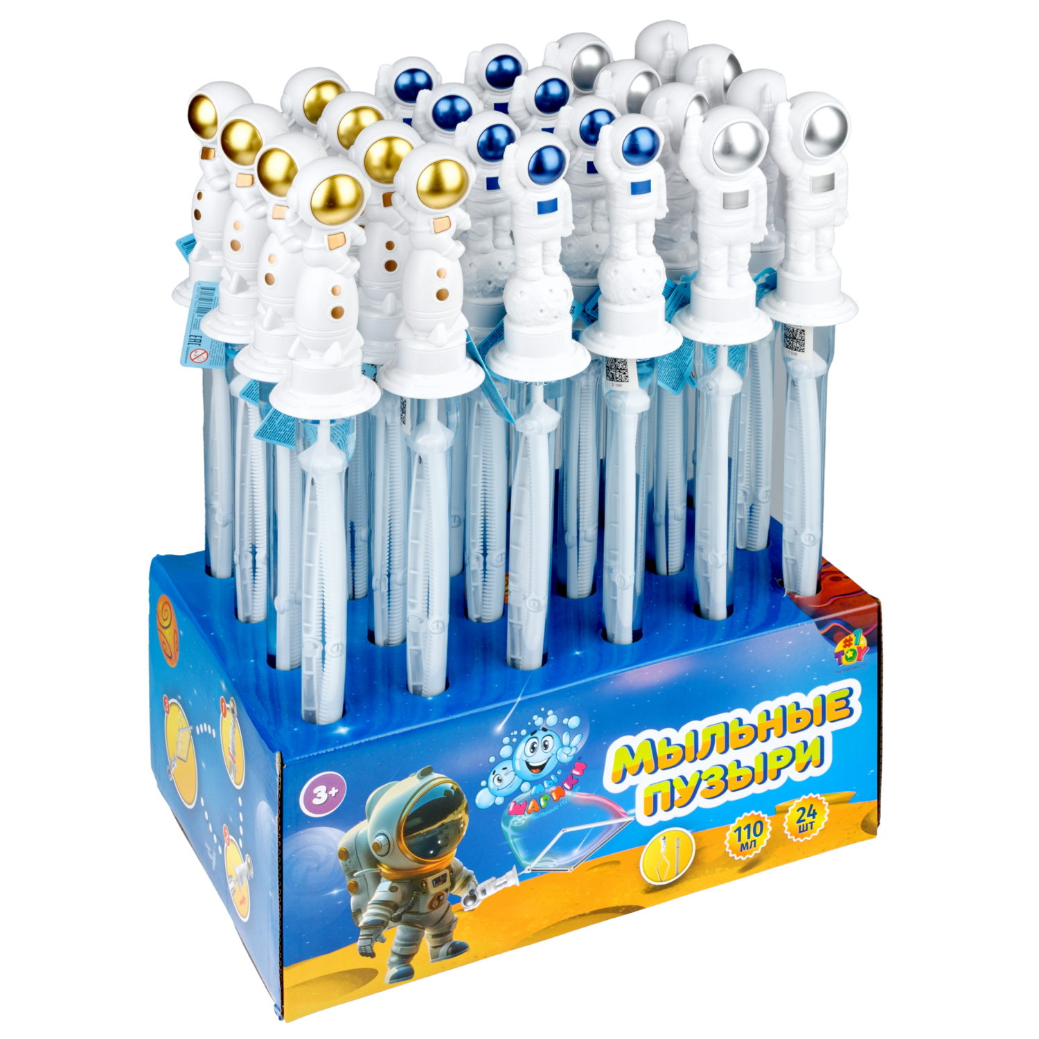Мыльные пузыри 1TOY Мы-шарики! Космонавт, в ассортименте, 110 мл