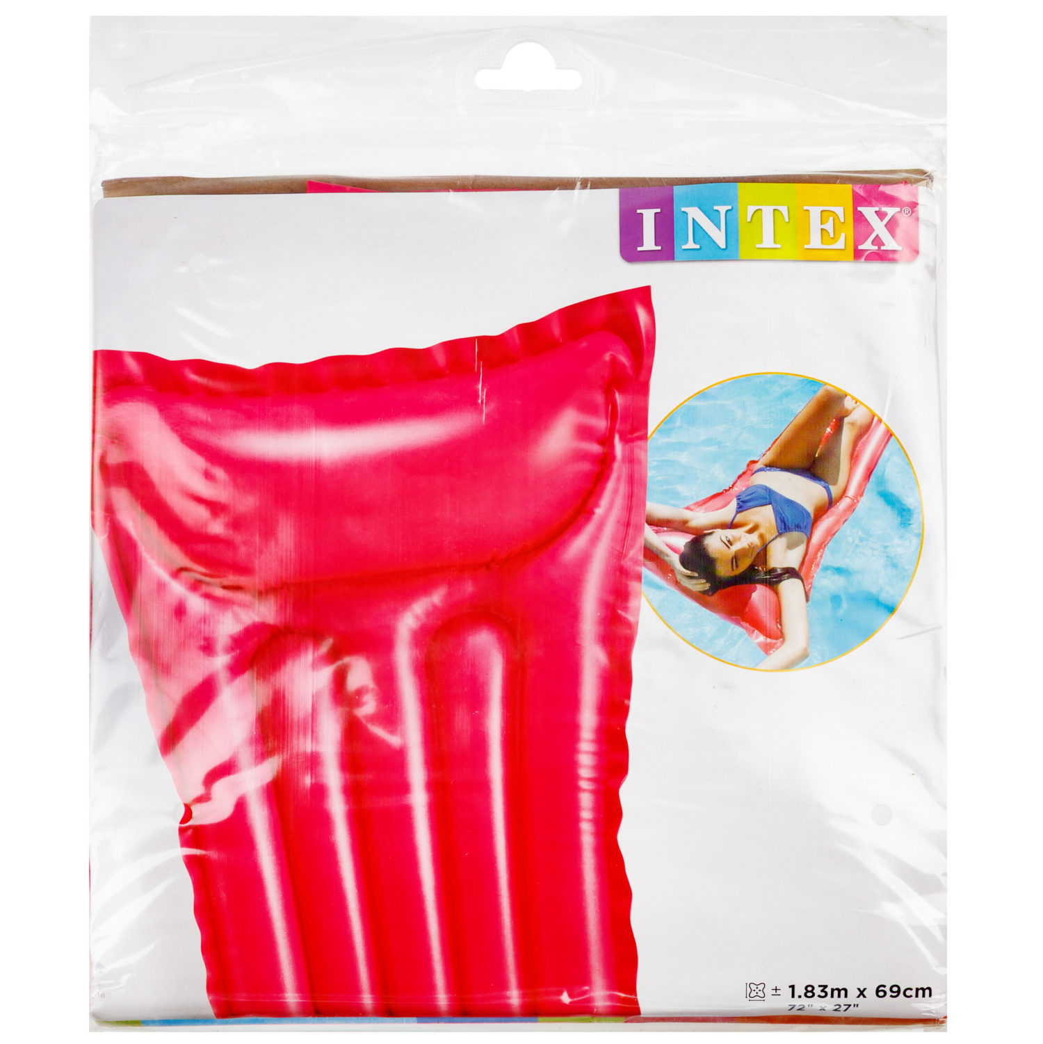 Надувной матрас для плавания Intex 183 х 69 см, розовый