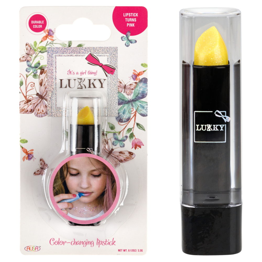 Помада для губ детская LUKKY, с эффектом проявления цвета из желтого в розовый, тинт 