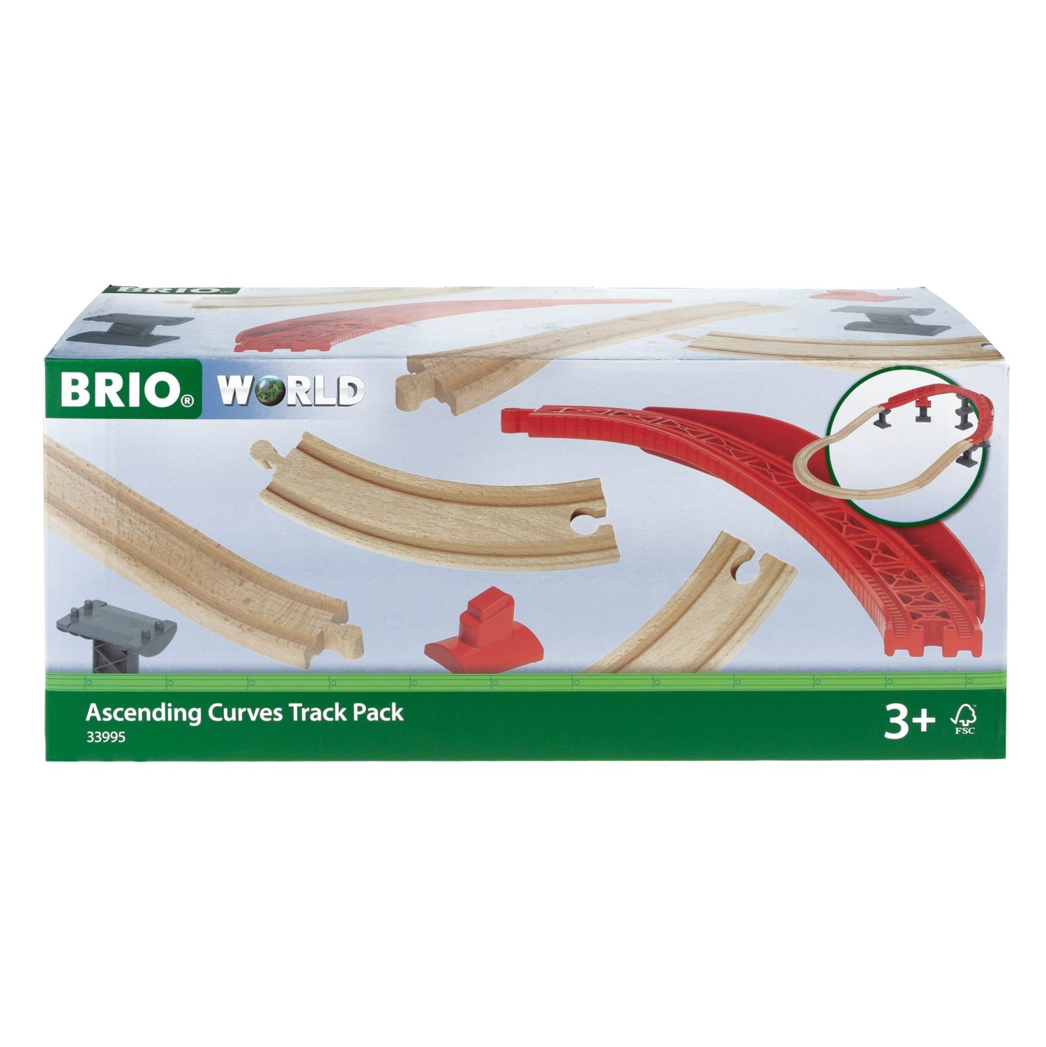 Рельсы для деревянной железной дороги BRIO Ascending Curves, 16 элементов