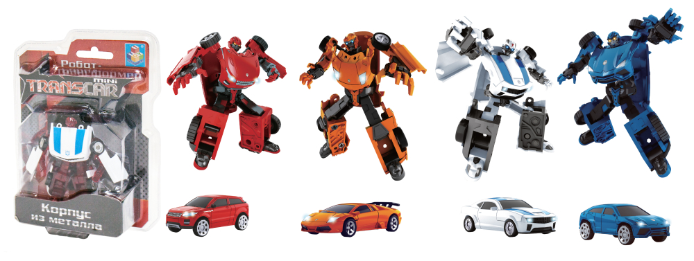 Трансформер "Transcar mini" 1TOY, металлический собирается в автомобиль.