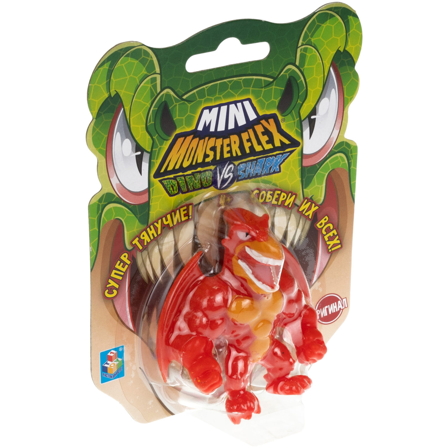 1TOY MONSTER FLEX MINI DINO и SHARK, тянущиеся фигурки, 10 видов в ассортименте