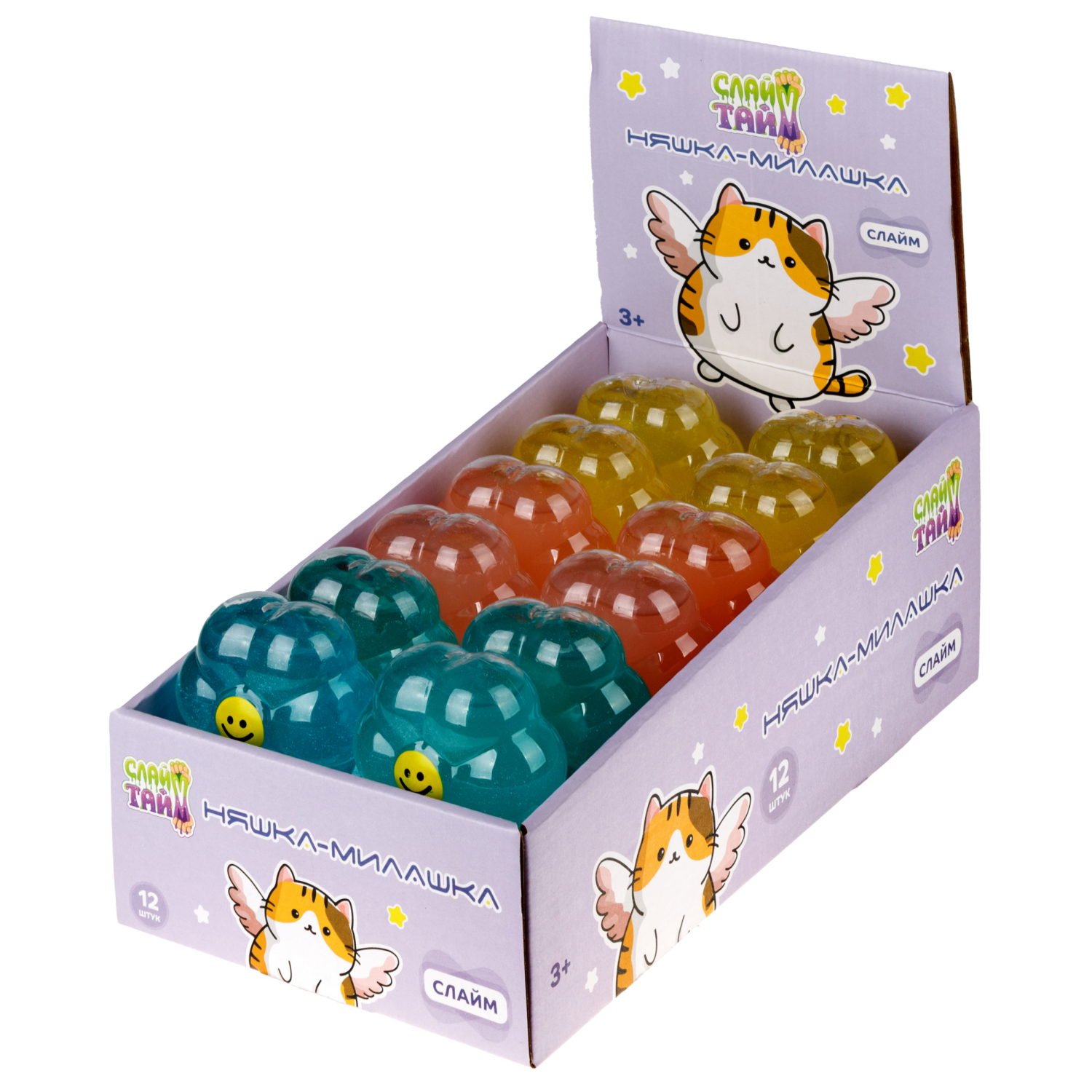 Антистресс-игрушка 1TOY  Слайм цветок в банке, 8,3х4,7х12,4 см