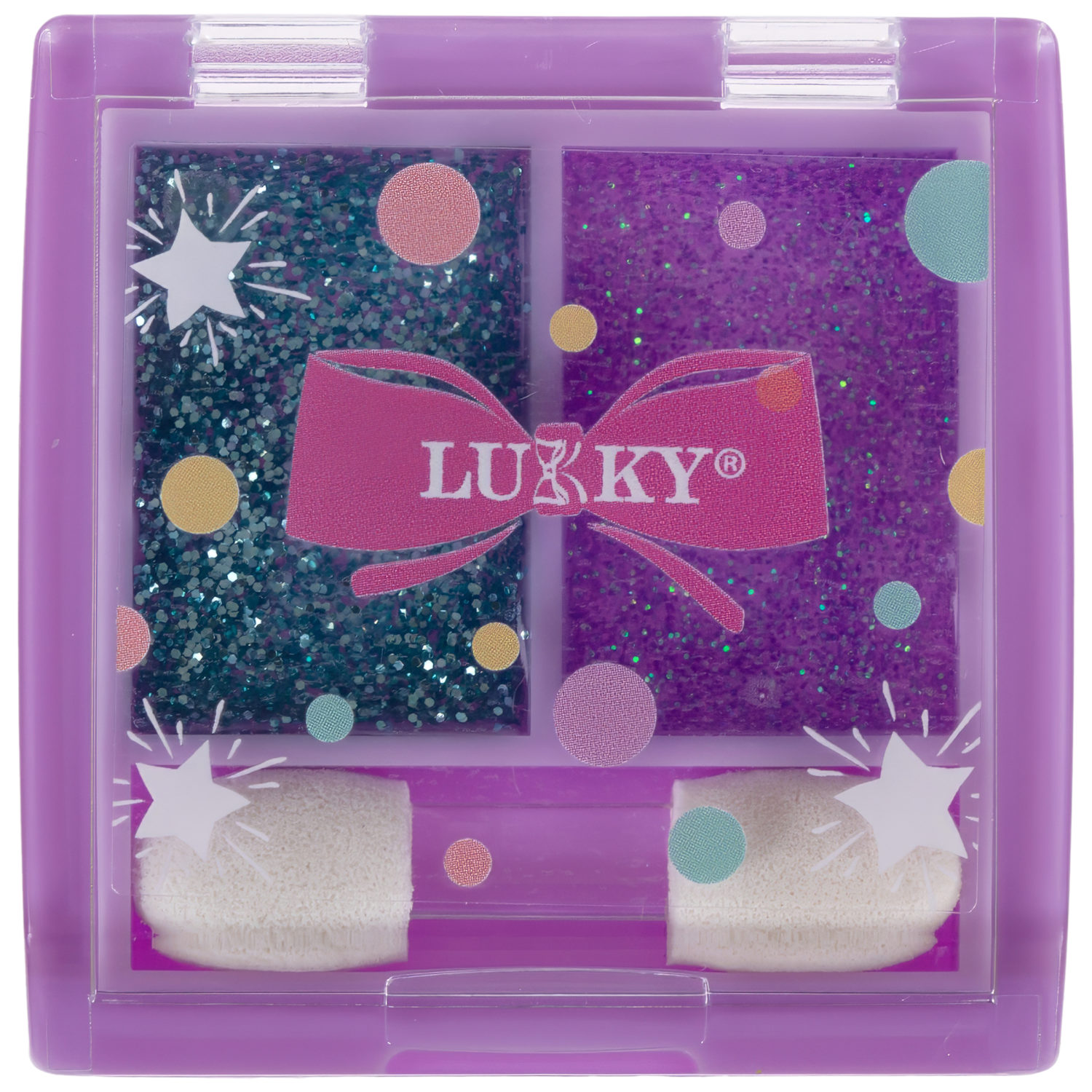 Гель-тени для век с блёсткам Lukky Dessert Duet, с аппликатором, 2,4 гр