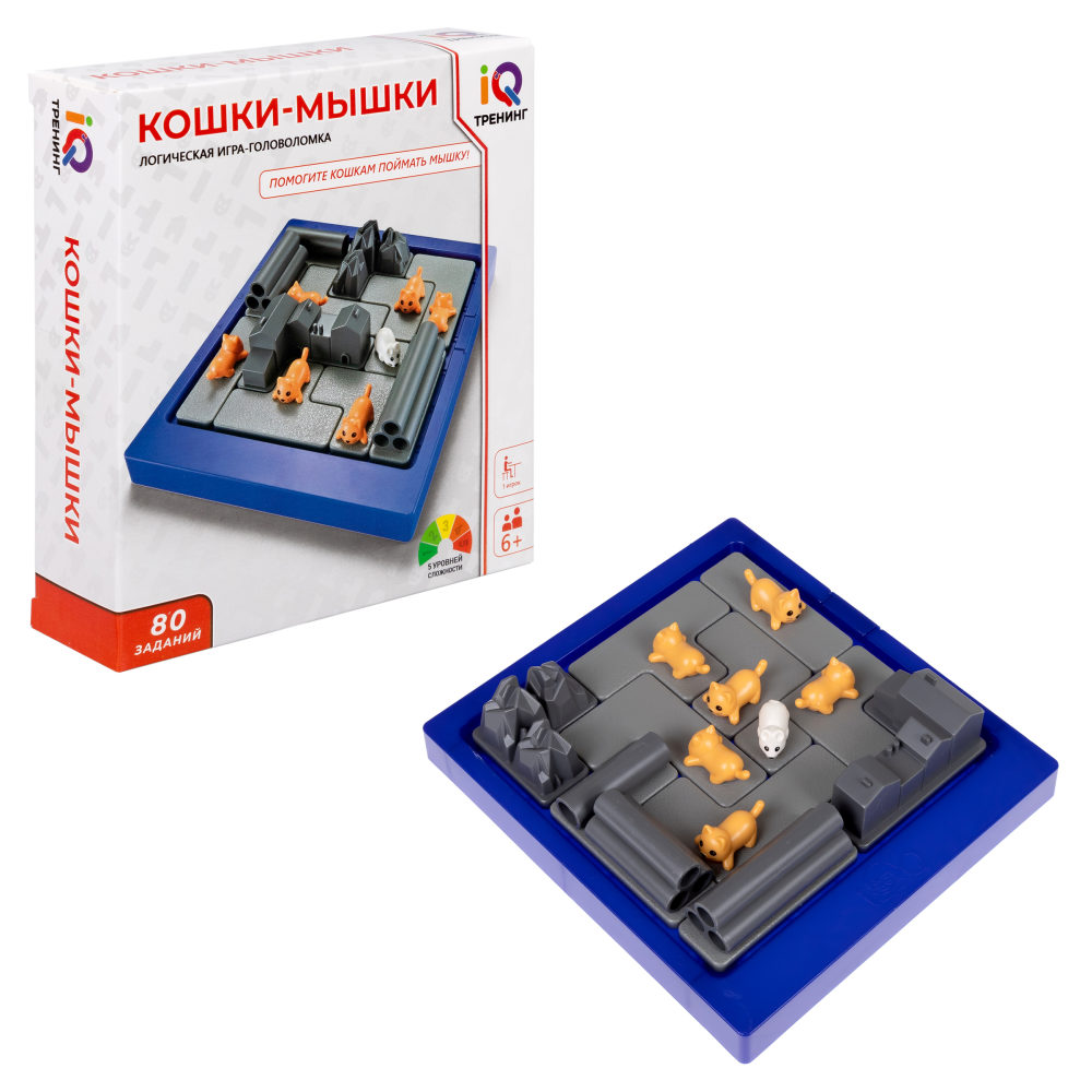 Настольная логическая игра 1TOY IQ ТРЕНИНГ «Кошки-Мышки»
