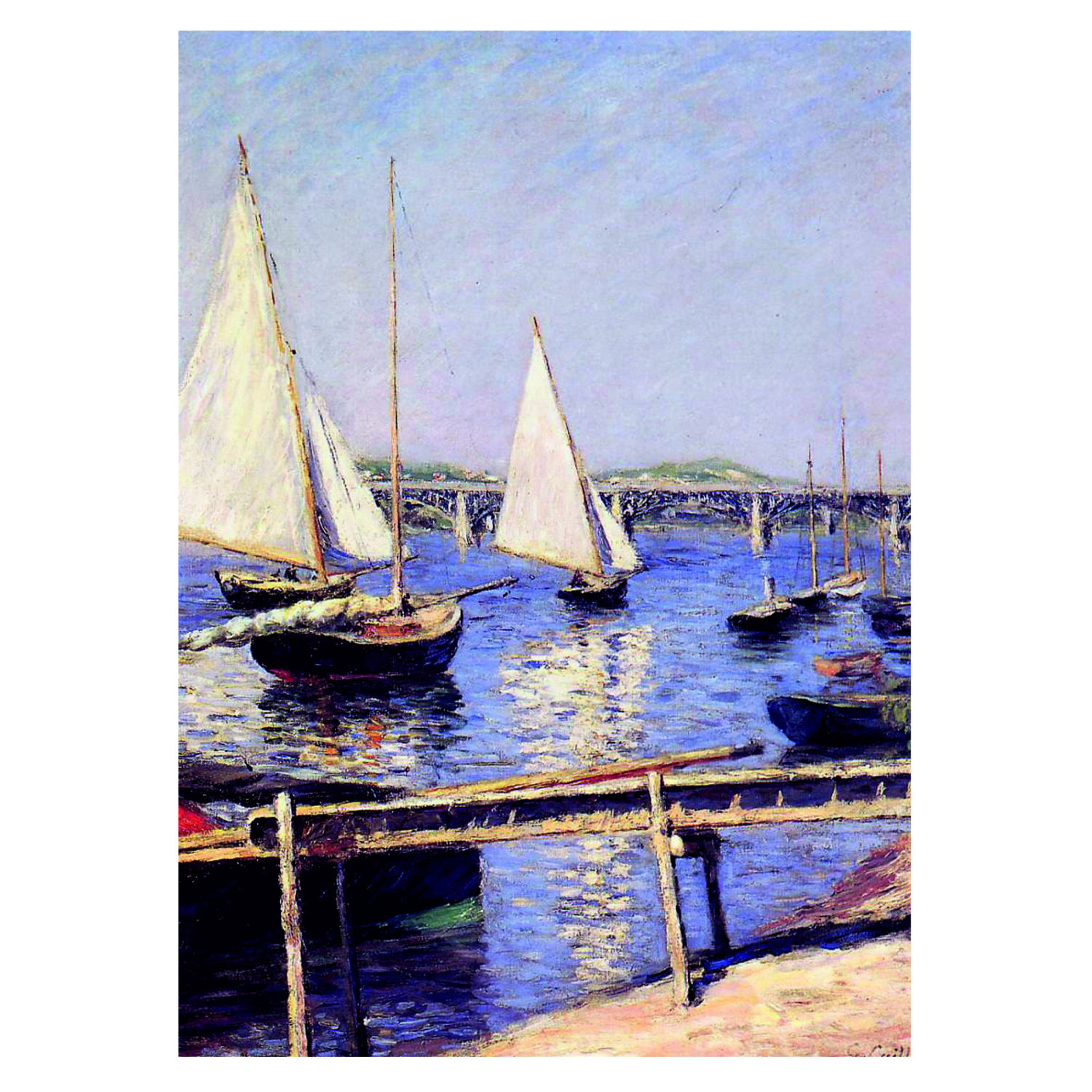 Деревянные пазлы Collection Art Гюстав Кайботт, Парусные яхты в Аржантёе, 105 деталей, 20х28,7 см