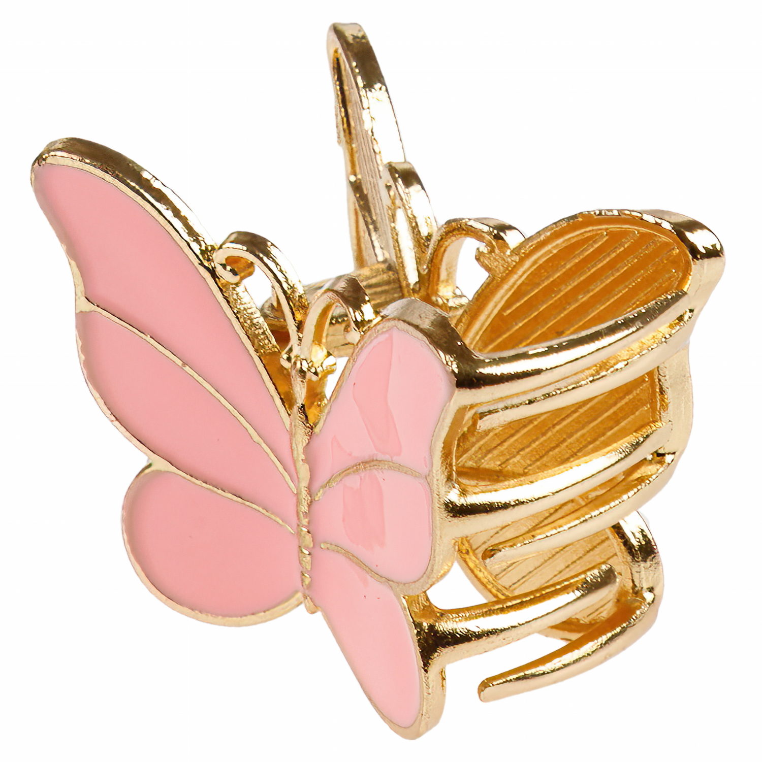 Lukky Fashion крабик д.волос Бабочка металл и эмаль,3 цв.: розовый/бежевый/фиолетовый микс
