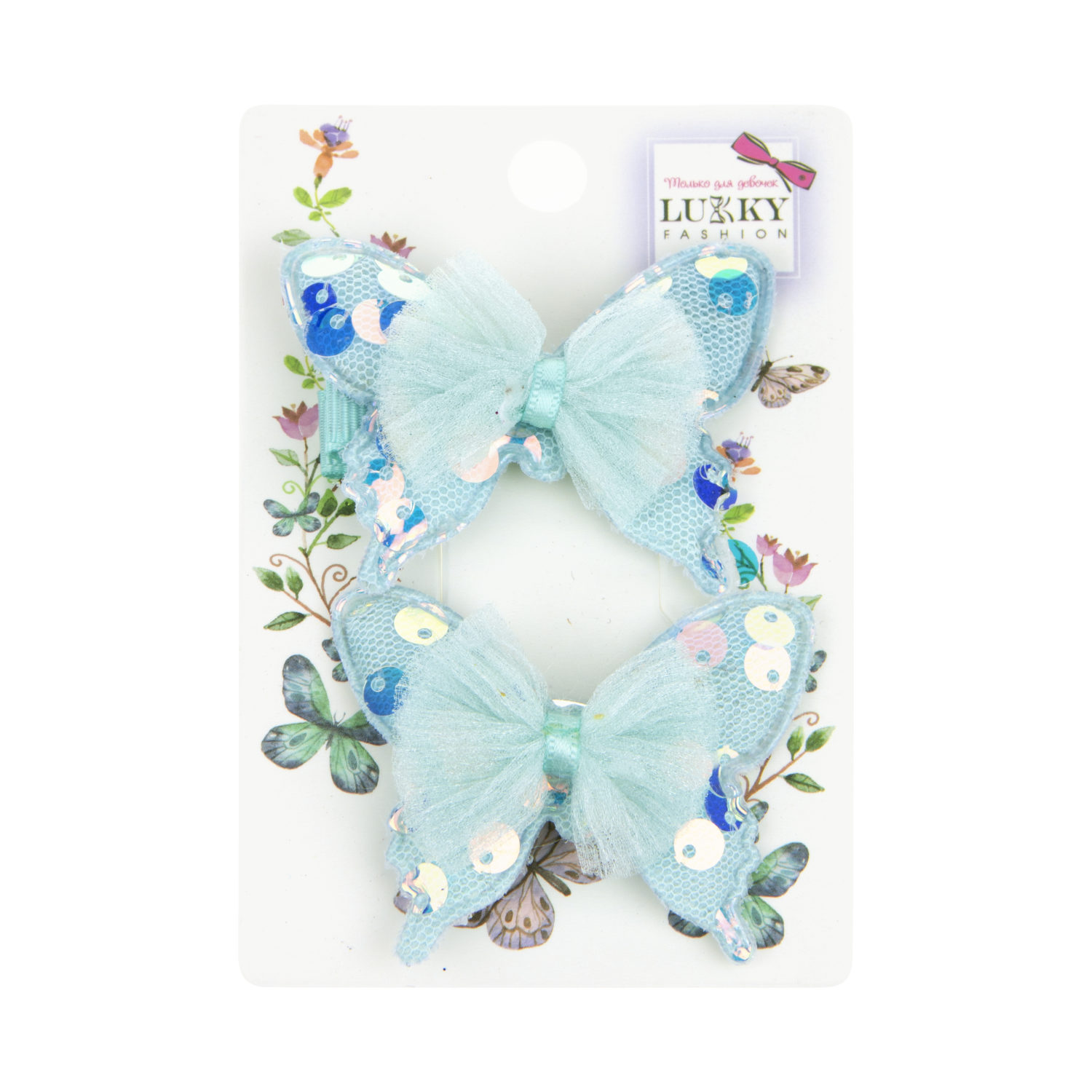 Lukky Fashion набор для волос Бабочки с бантиком (1 заколка + 1 резинка)