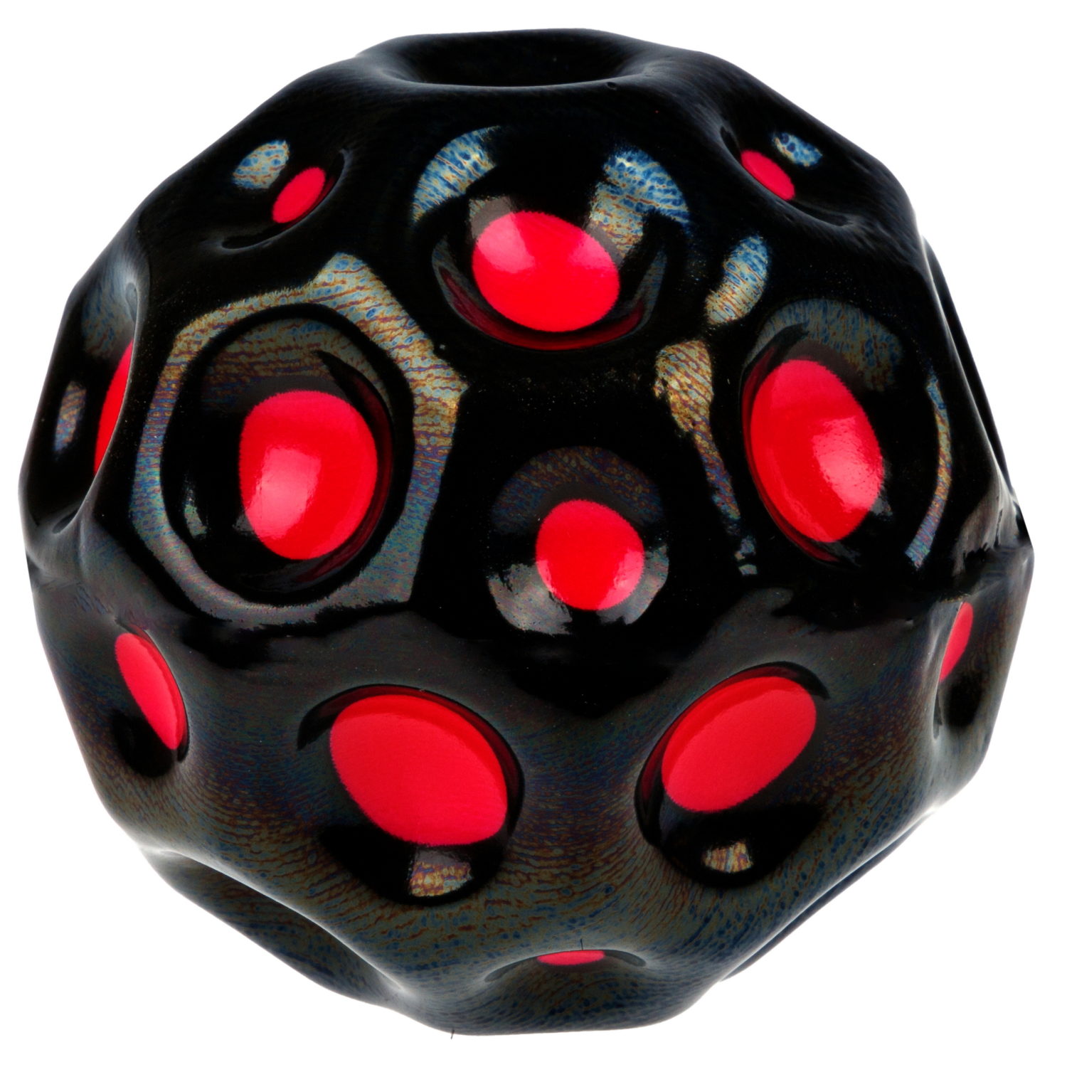 Мяч 1TOY Крутой замес Moon Ball черный, 6 см, розово-черный