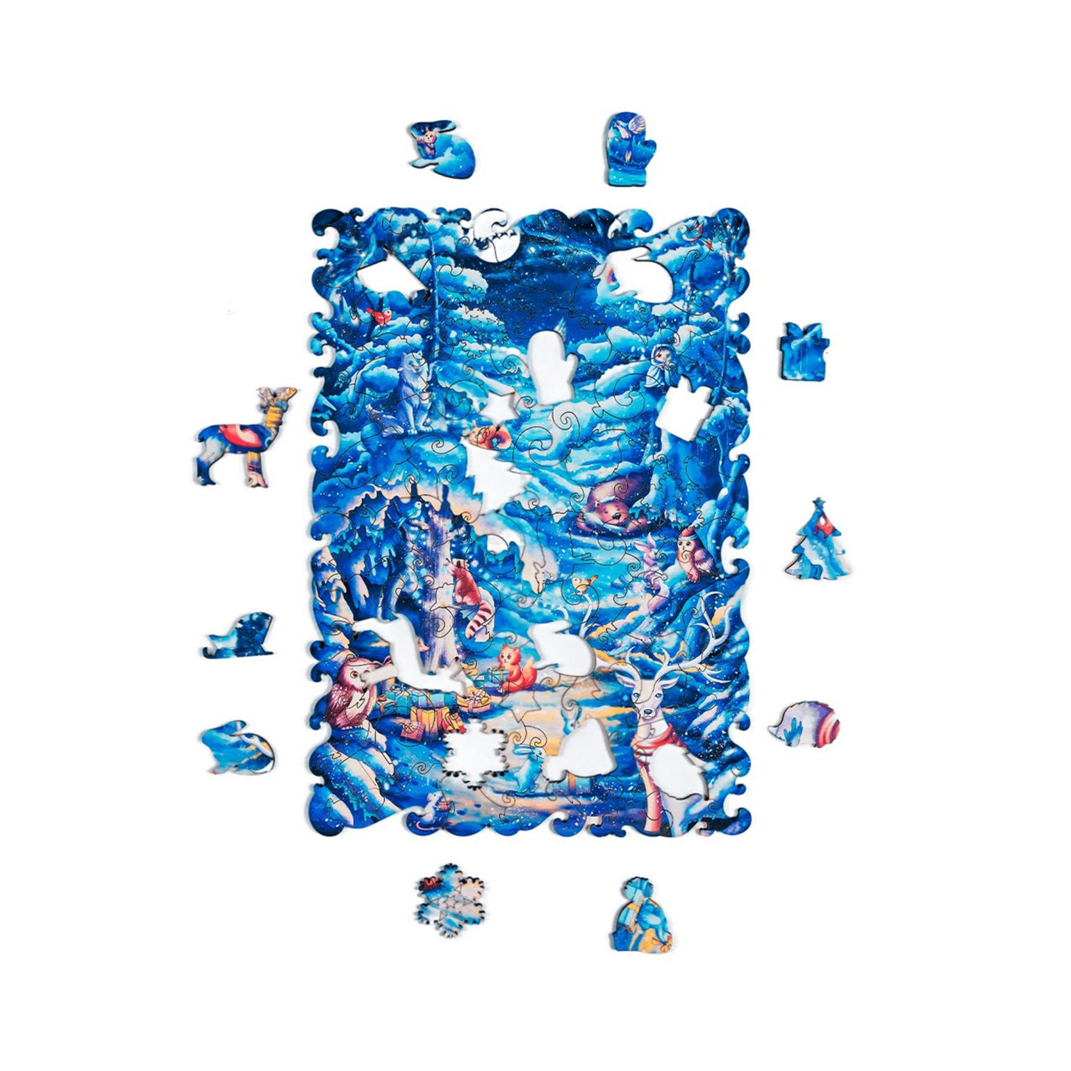 Деревянные пазлы Collection Animation Снежный лес, 100 деталей, 20х28,7 см