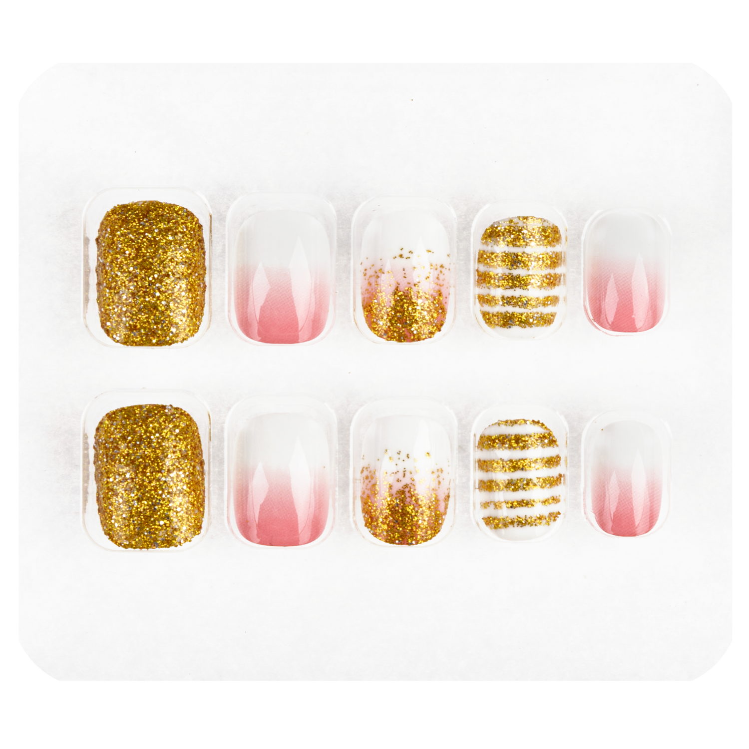 Накладные ногти на клеевой основе Lukky Нэйл-Арт Rose Gold, 10-16 лет