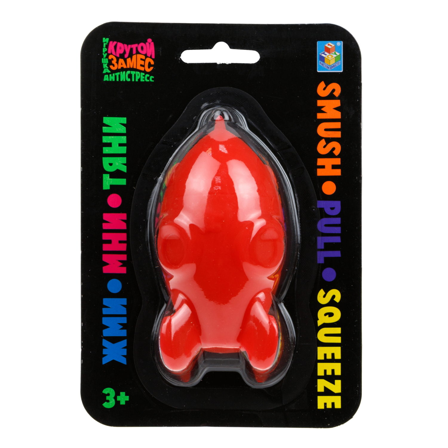 Антистресс-игрушка для рук 1TOY Крутой замес Ракета, жмякалка, мялка, 11 см, 6 цветов в ассортименте