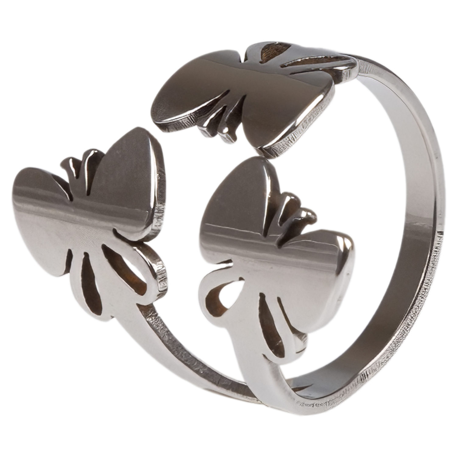 Набор колец серебряного цвета Lukky Fashion с бабочками, 3 шт.