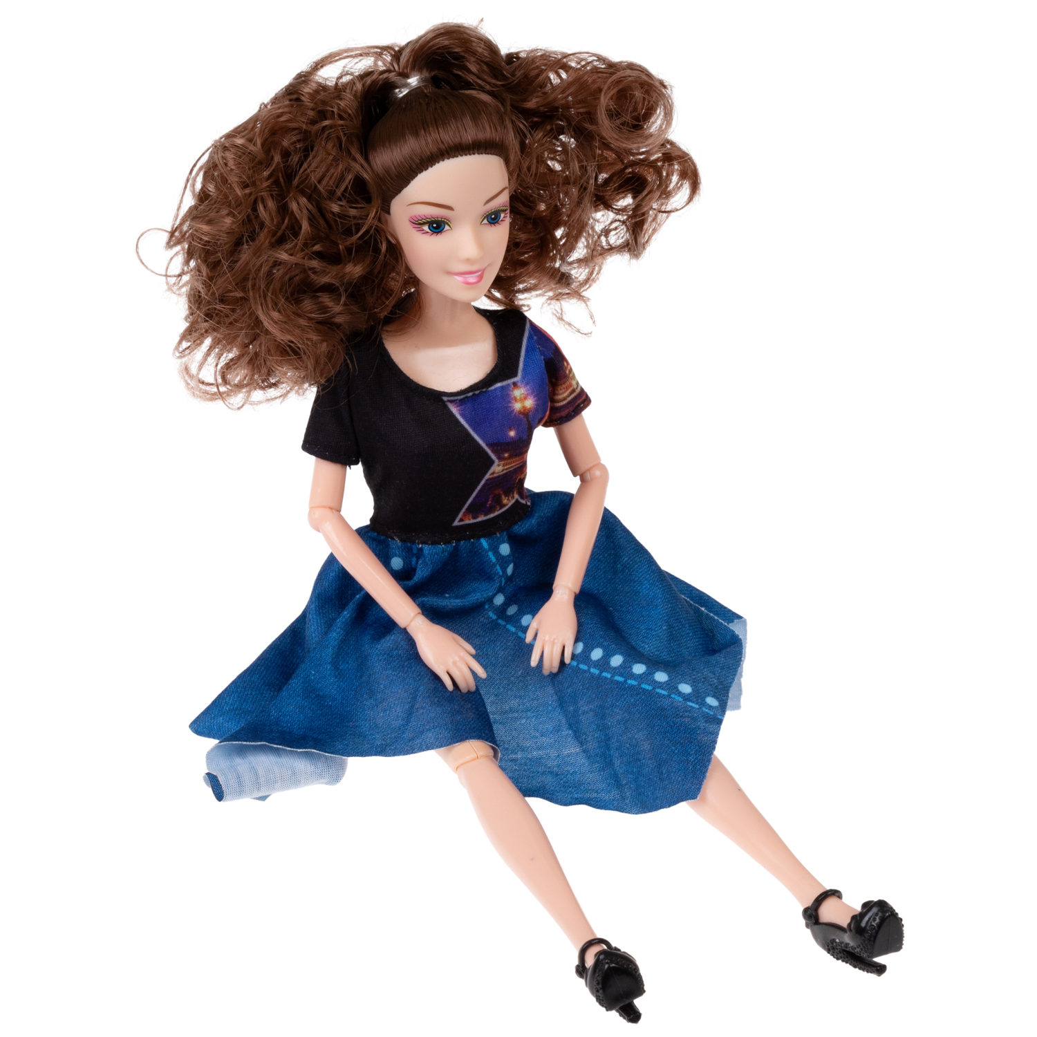 Кукла Alisa Weekend в синем платье, с аксессурами, 29 см