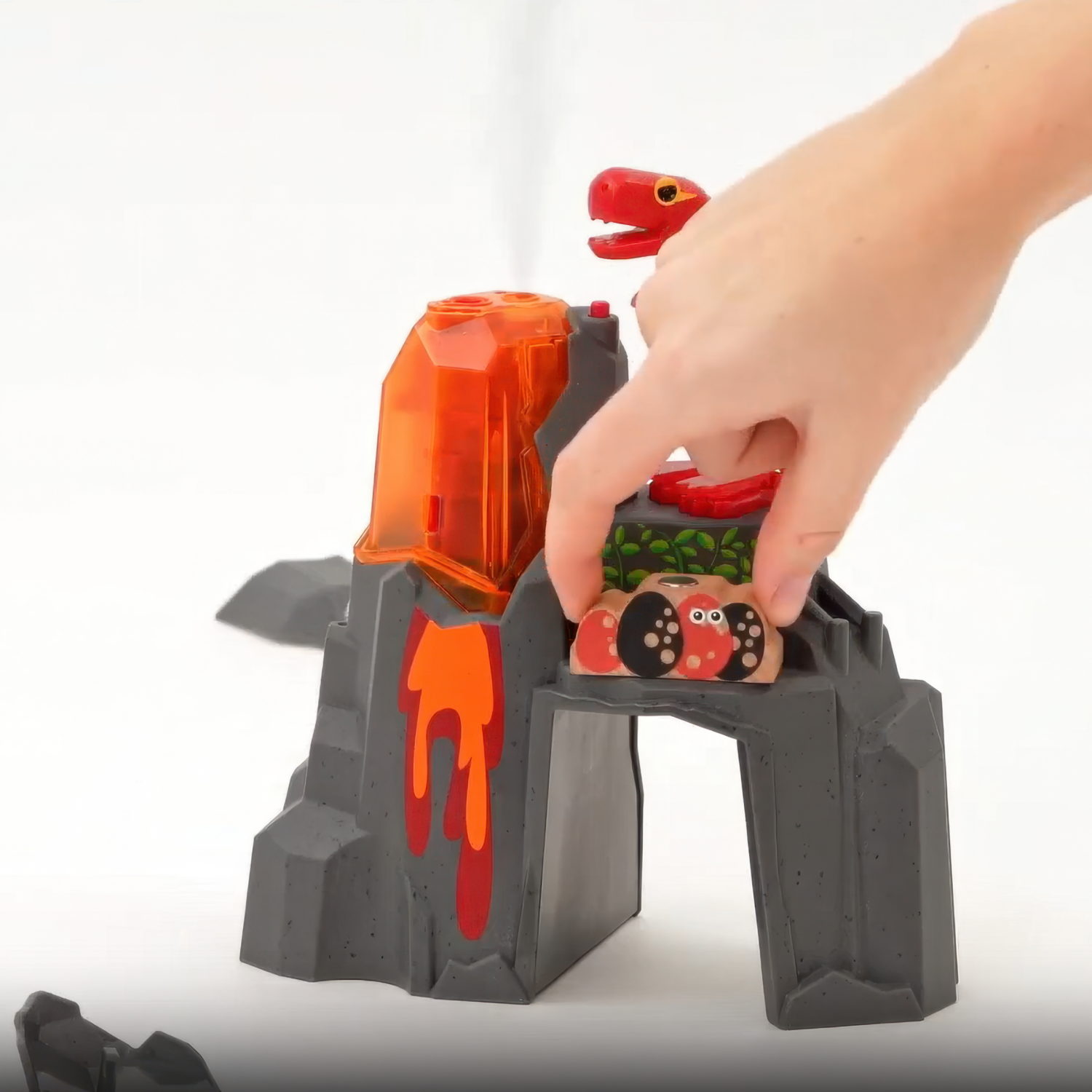 Динозавр и извергающийся вулкан BRIO со светом, звуком, паром, для деревянной железной дороги