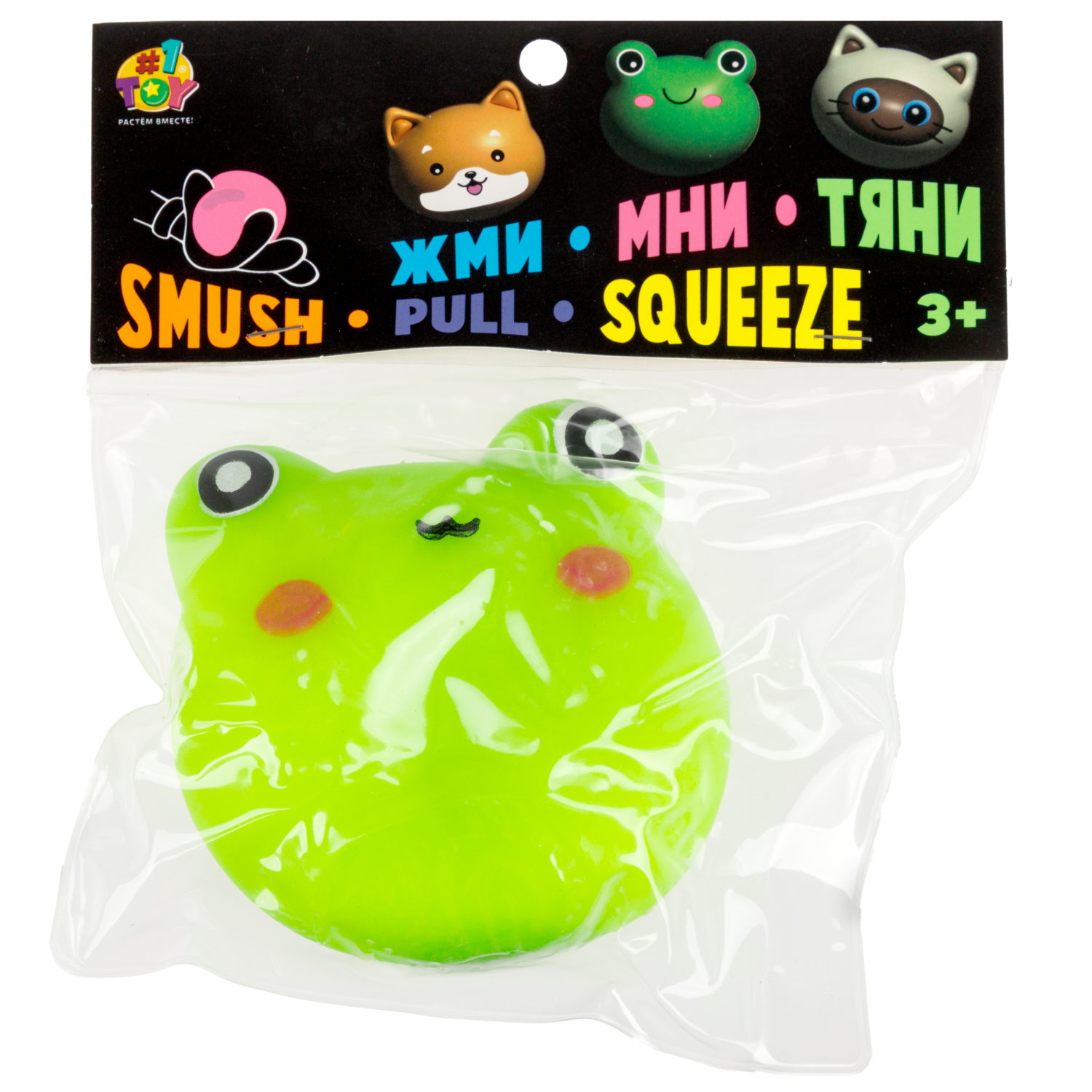 Антистресс-игрушка 1TOY Крутой замес Звери, в ассортименте корги, лягушка, кот, 7,5х7х5 см