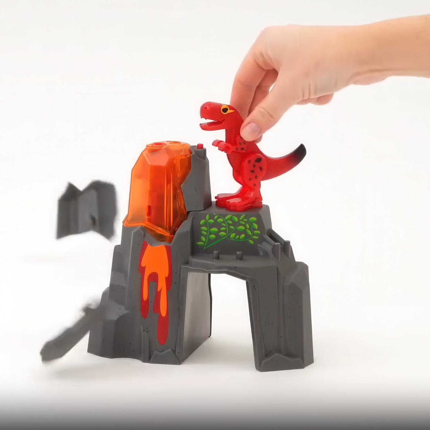 Динозавр и извергающийся вулкан BRIO со светом, звуком, паром, для деревянной железной дороги