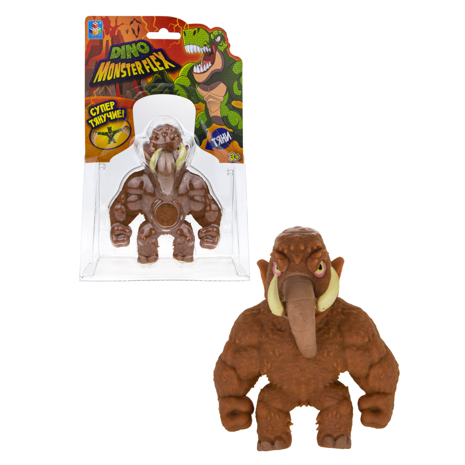 1TOY MONSTER FLEX DINO, тянущиеся фигурки 14см, 14 видов в ассортименте