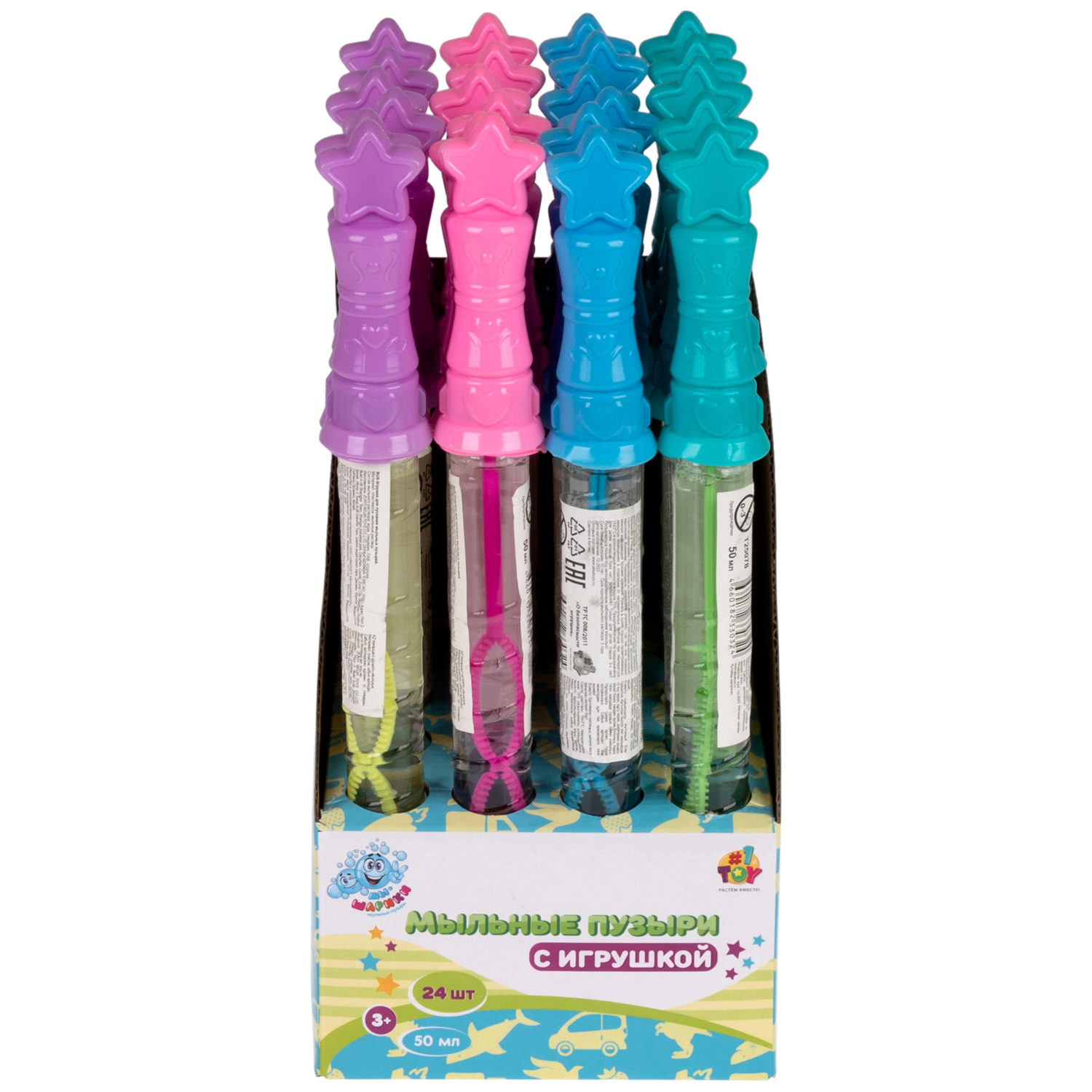 Мыльные пузыри Мы-шарики! 1TOY с игрушкой Звездочка, 50 мл