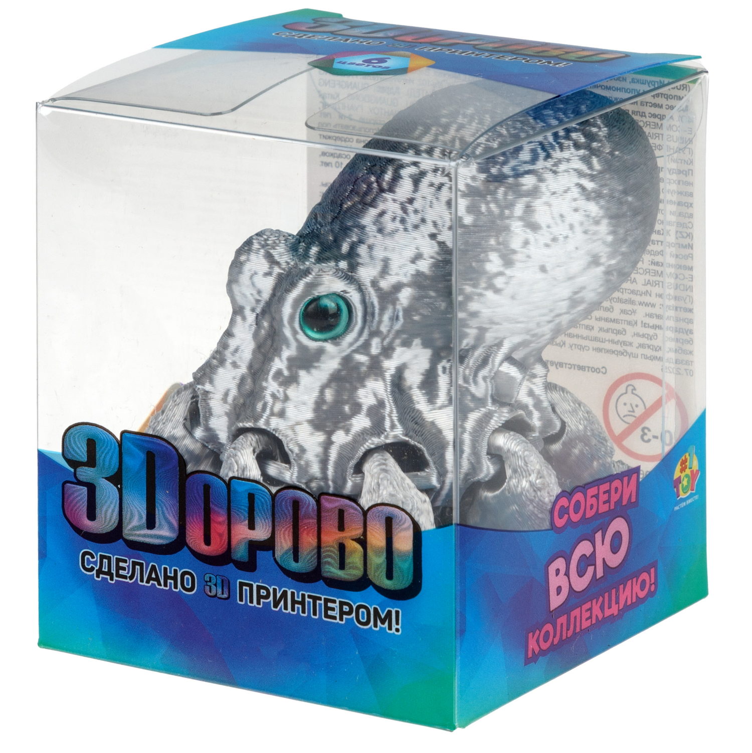 3D-игрушка 1TOY 3Dорово Осьминог, 21х6 см, 6 цветов в ассортименте