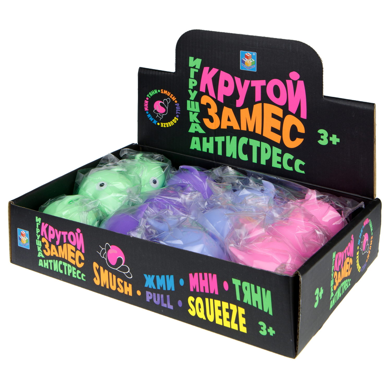 Антистресс-игрушка для рук 1TOY Крутой замес Рыбка, 4 вида в ассортименте