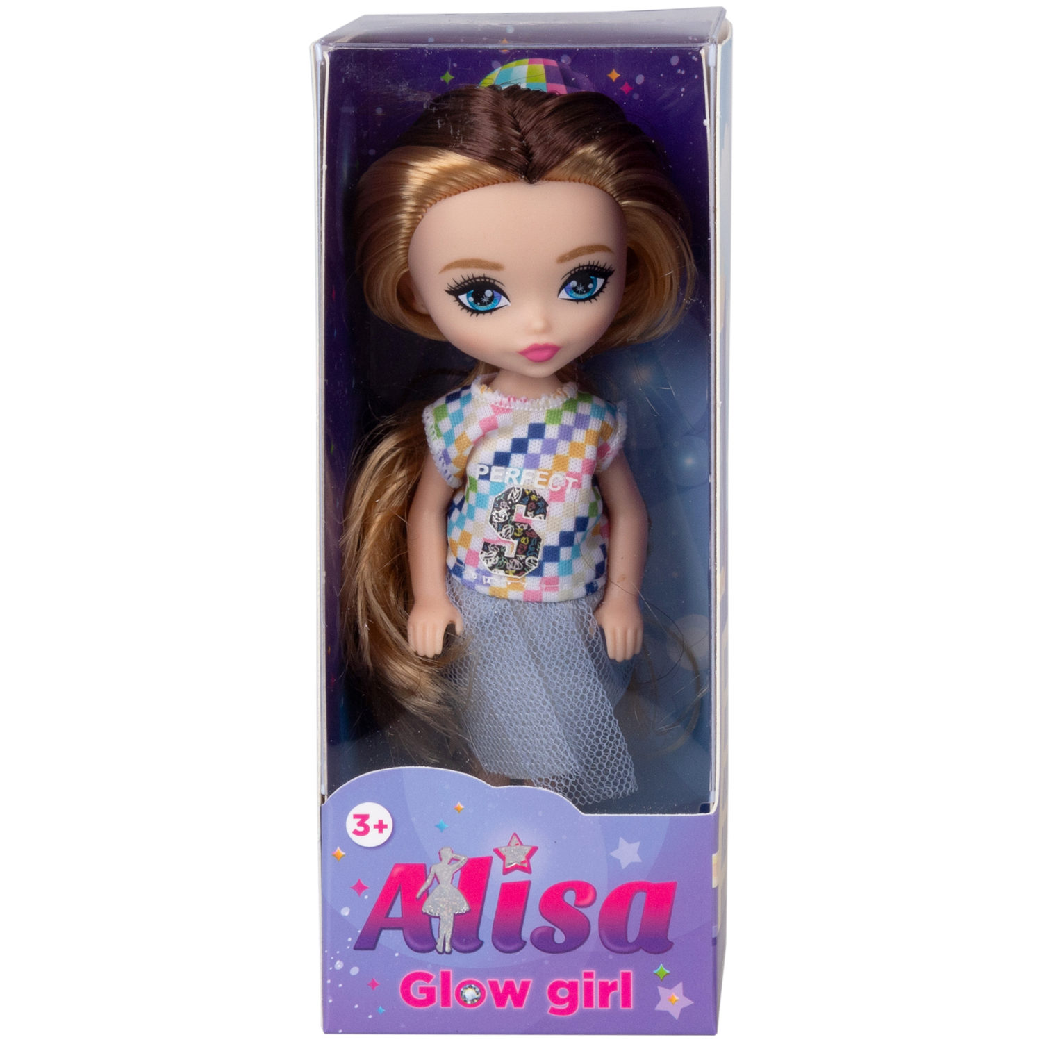 Кукла 1TOY ALISA GLOW GIRL, с разноцветными волосами, 15 см